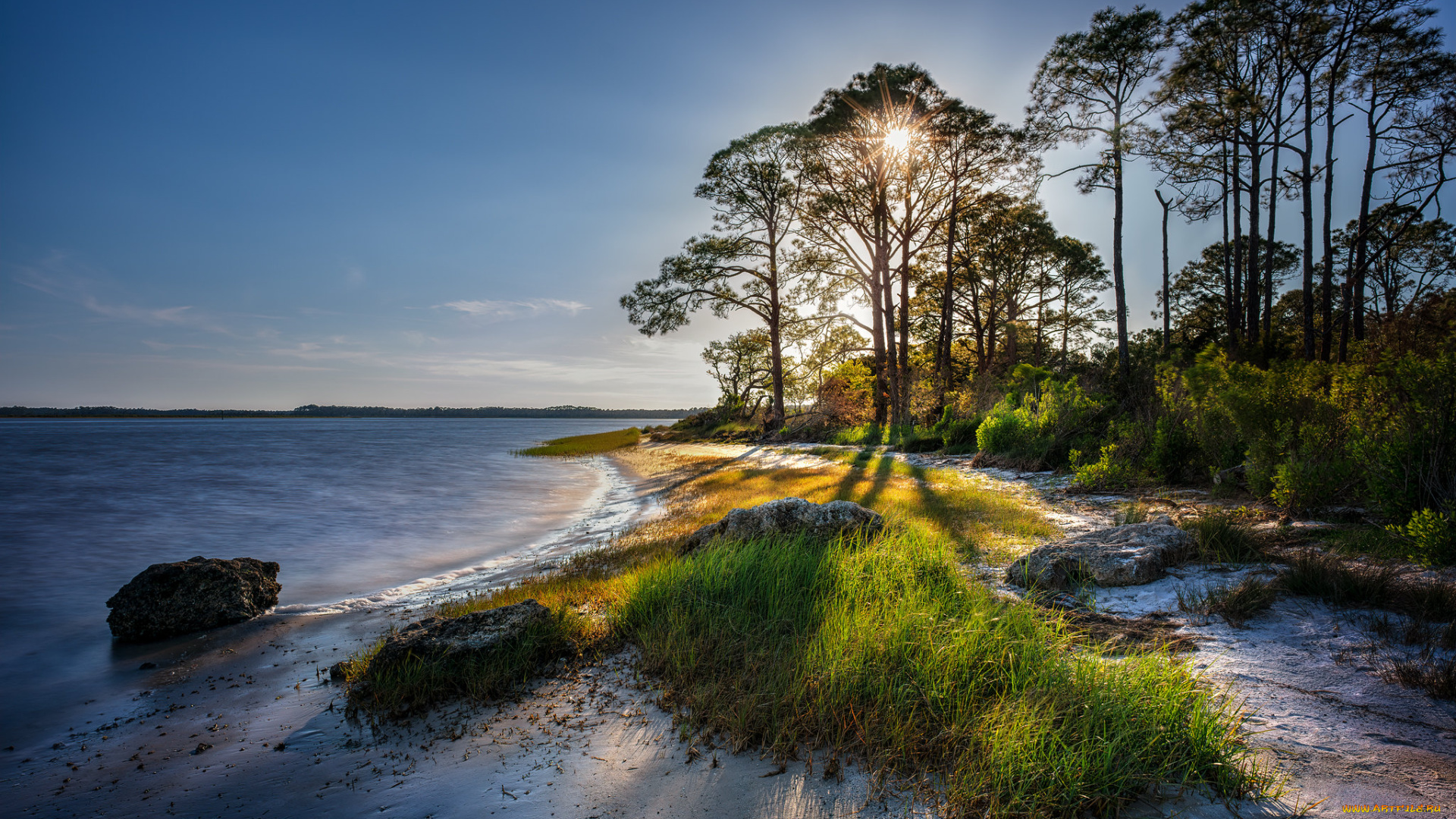 природа, побережье, простор