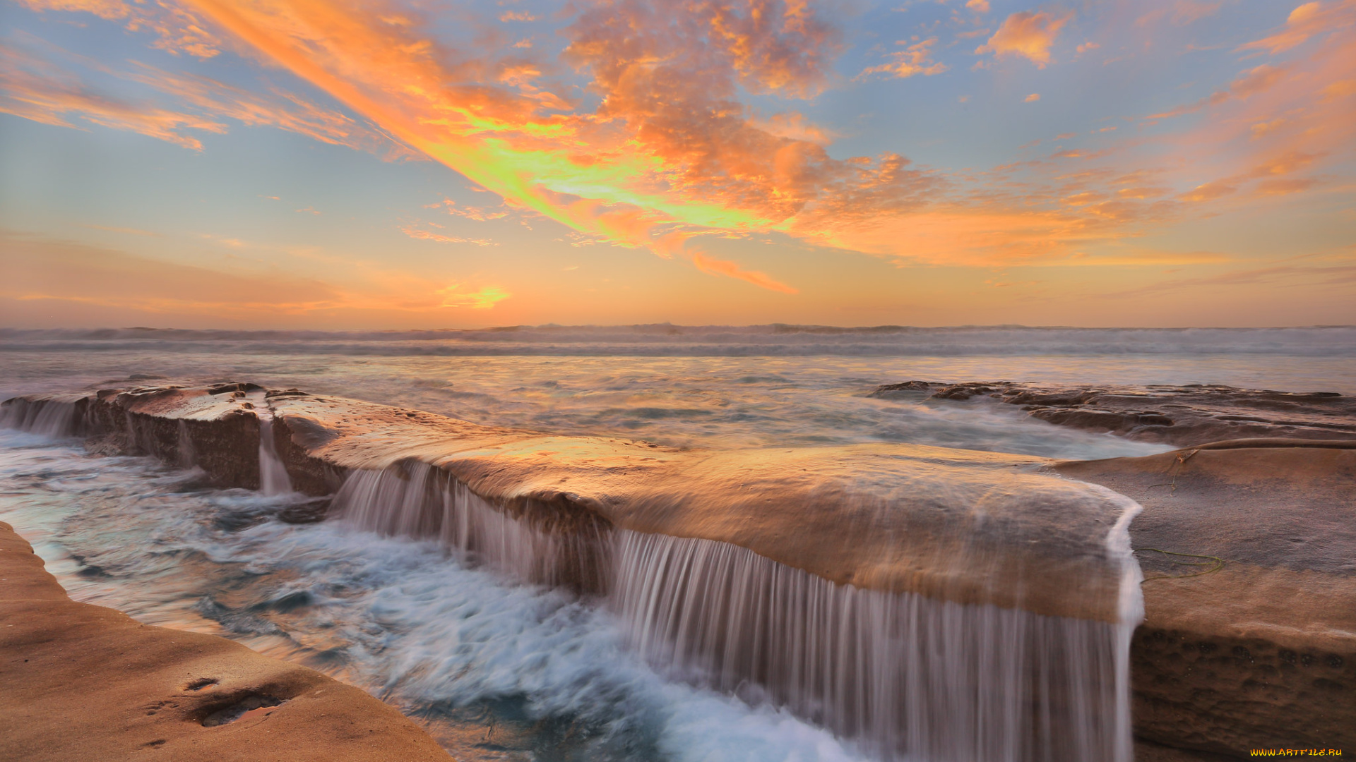 природа, побережье, простор