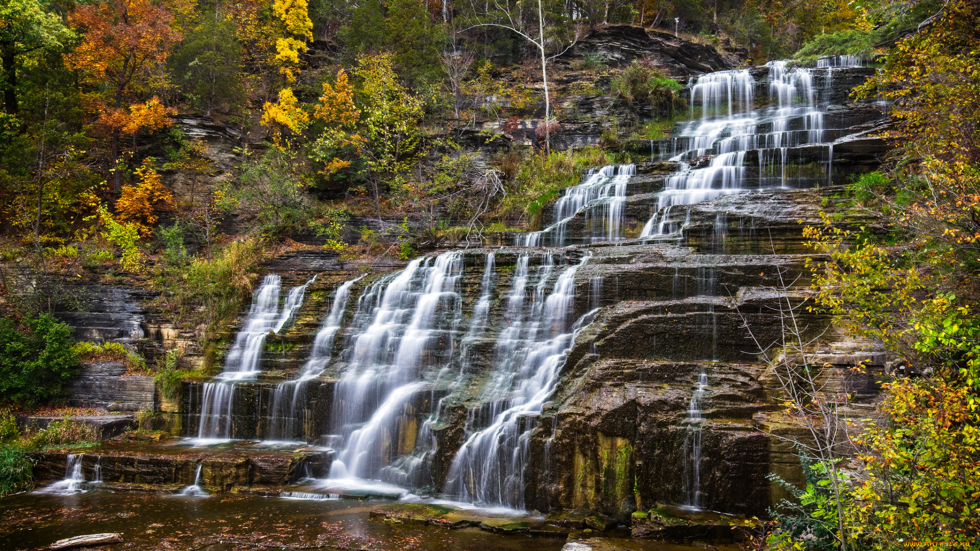 природа, водопады, простор
