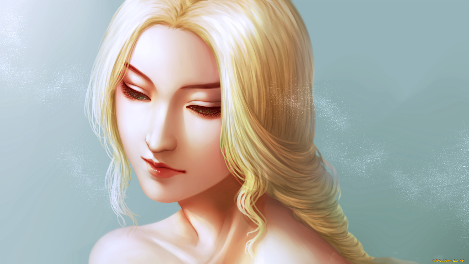 рисованное, люди, девушка, фон, волосы