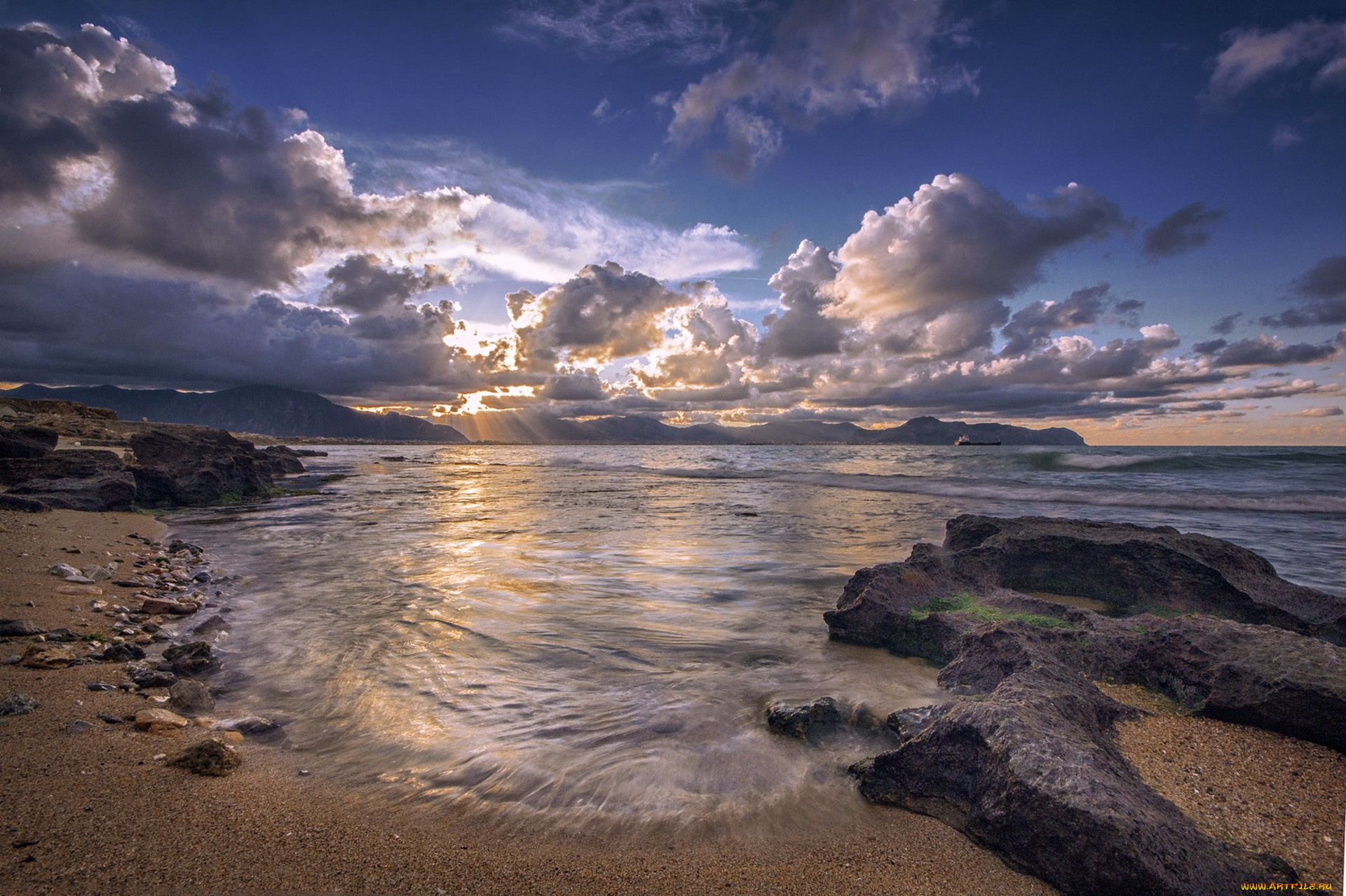 природа, побережье, простор