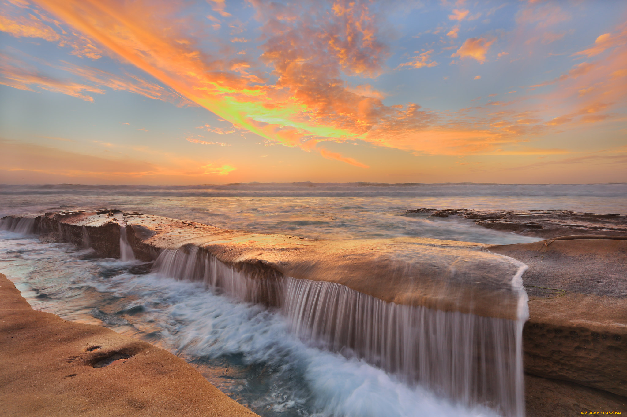 природа, побережье, простор