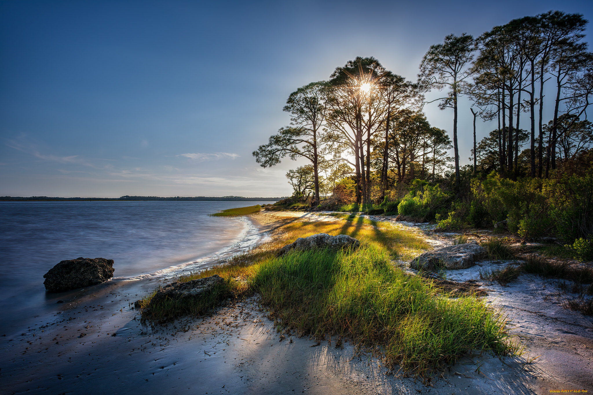 природа, побережье, простор