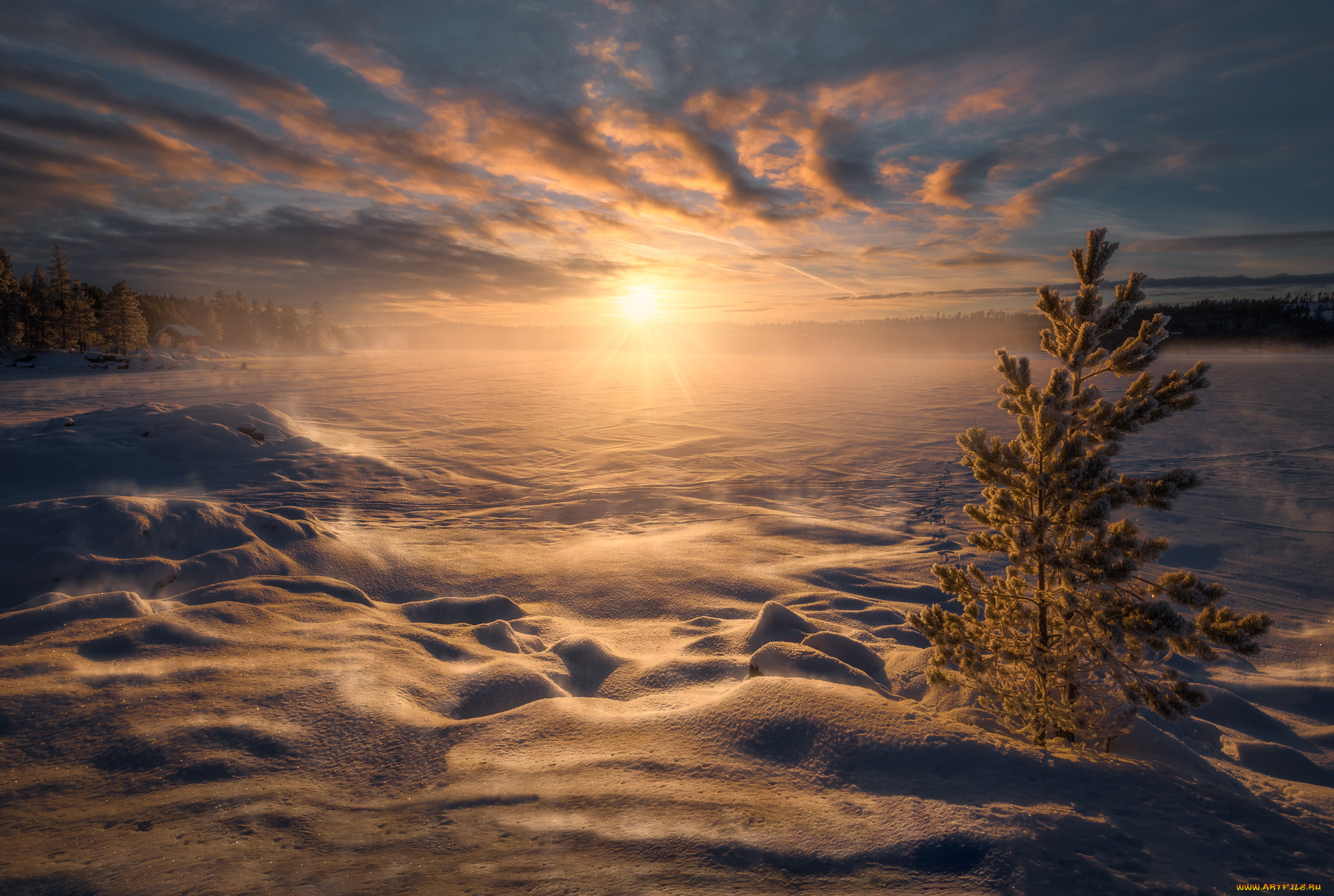 природа, зима, простор