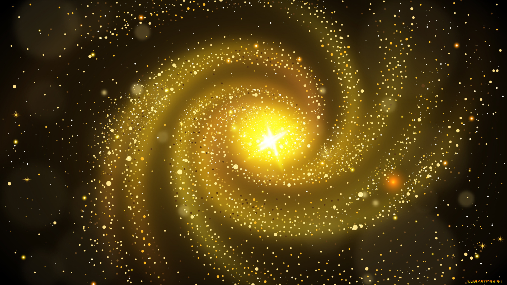 космос, арт, спираль, галактика, звезды