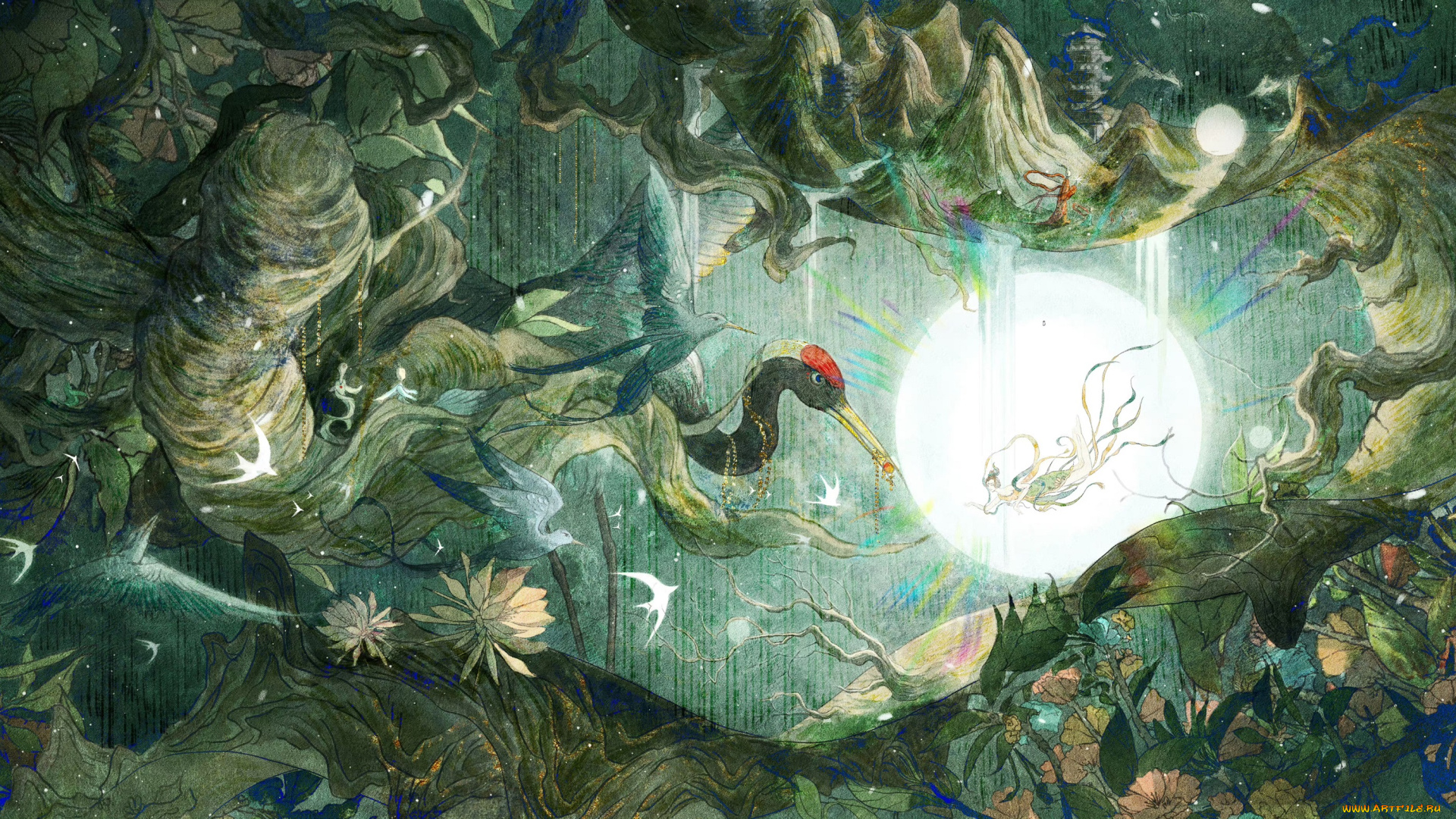 аниме, животные, , существа, девушка