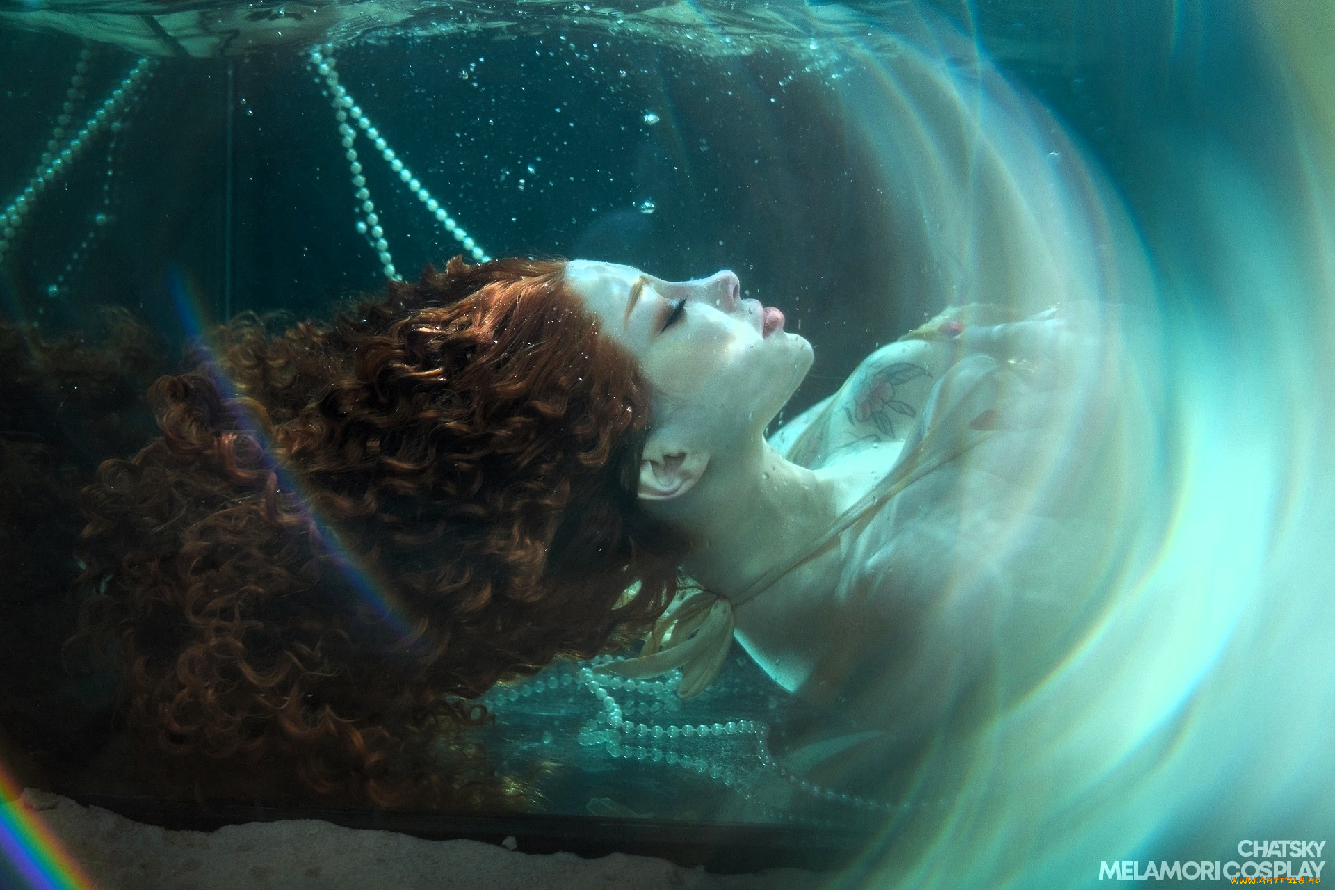 девушки, мария, давыдова, , lady, melamori, образ, косплей, русалка, рыжая, аквариум