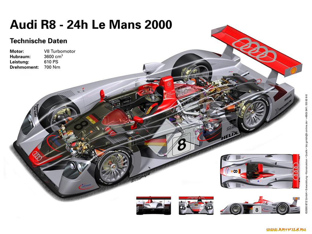 audi, r8, lmp1, автомобили, рентген