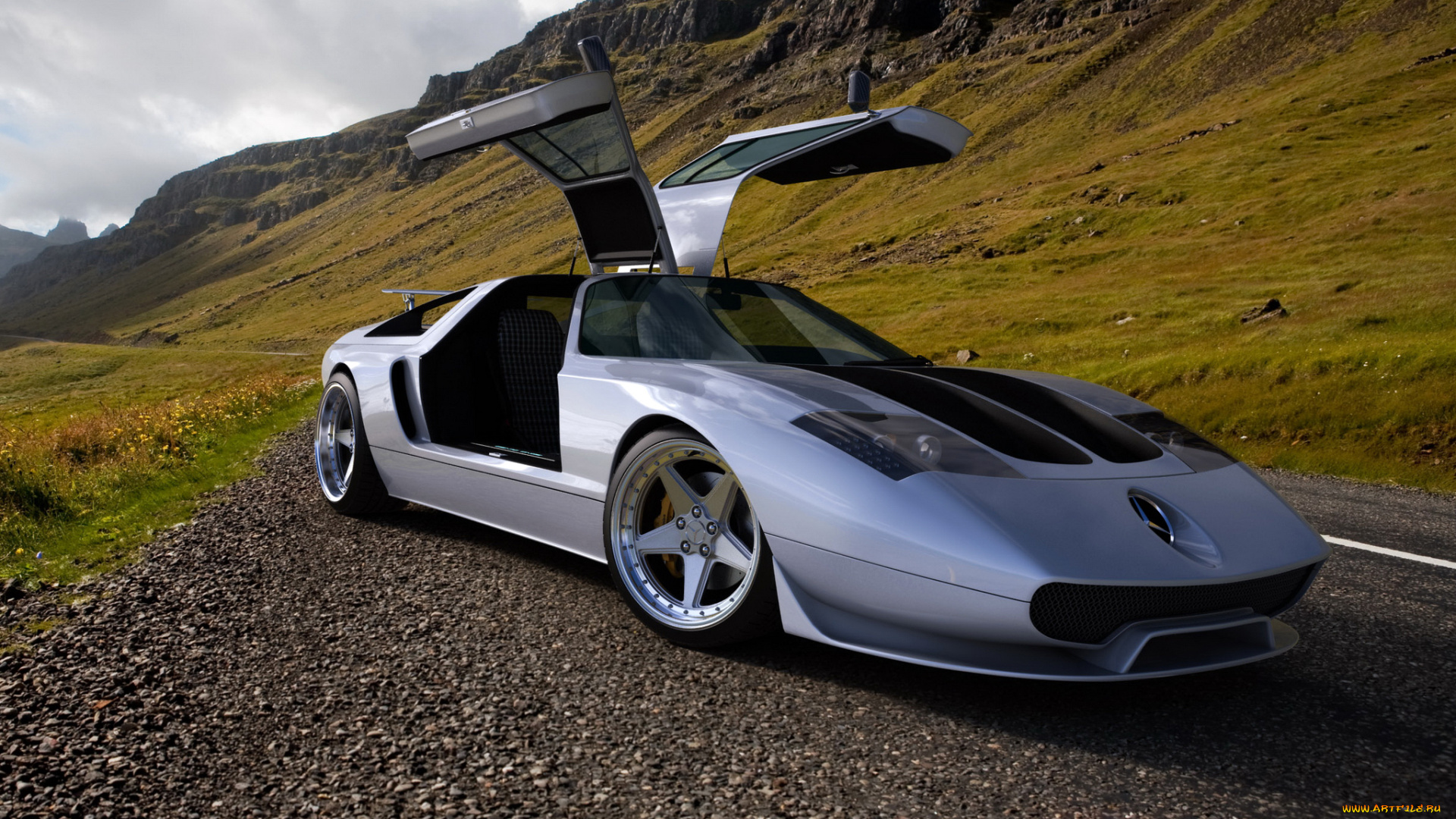 gwa, mercedes, benz, ciento, once, автомобили, 3д, gullwing, doors