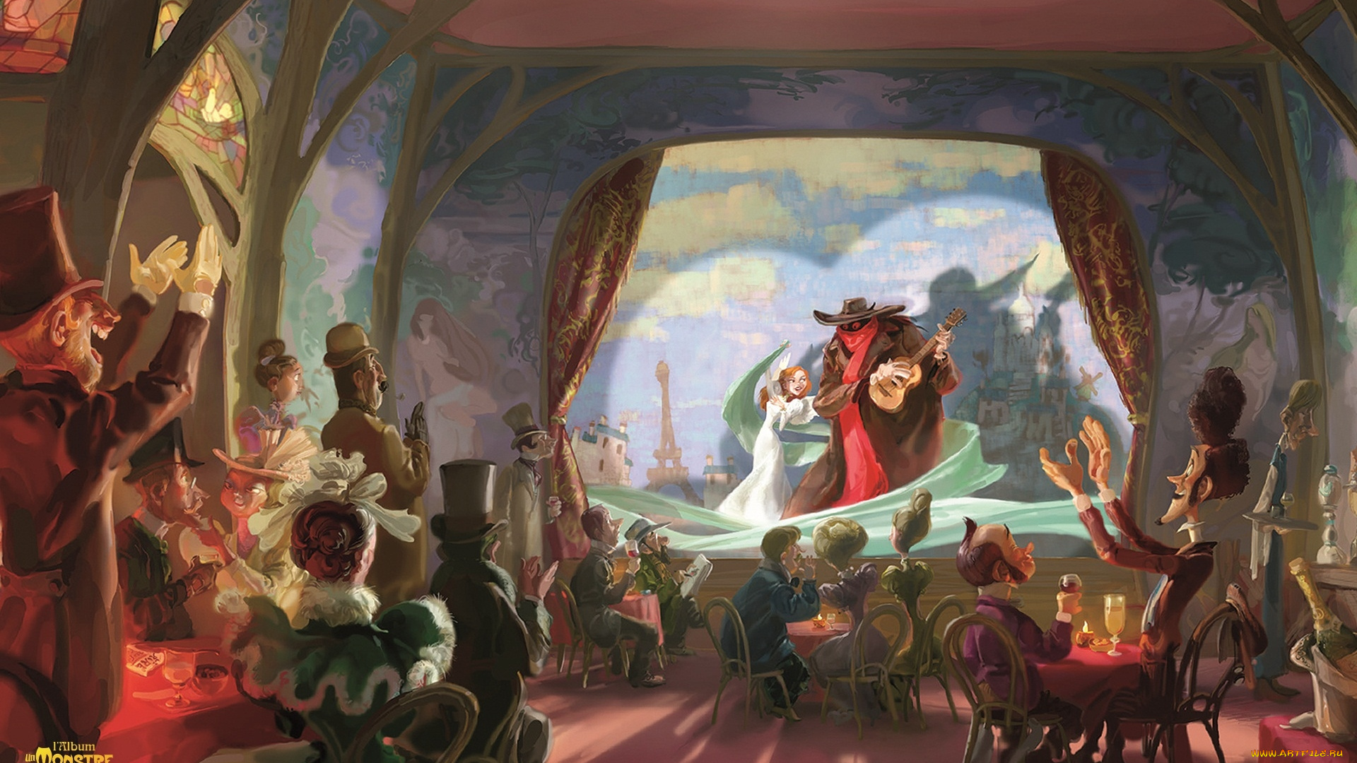 мультфильмы, un, monstre, paris, монстр, в, париже