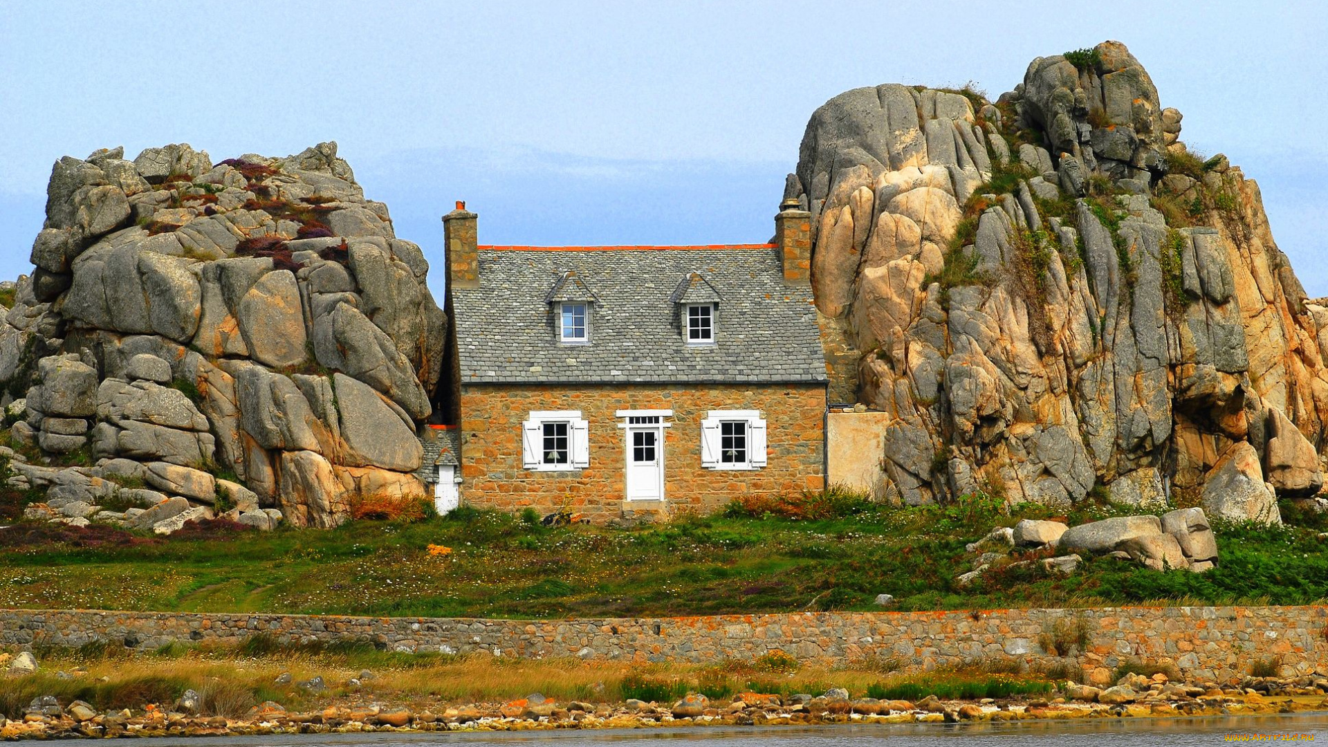 plougrescant, города, здания, дома, франция, бретань