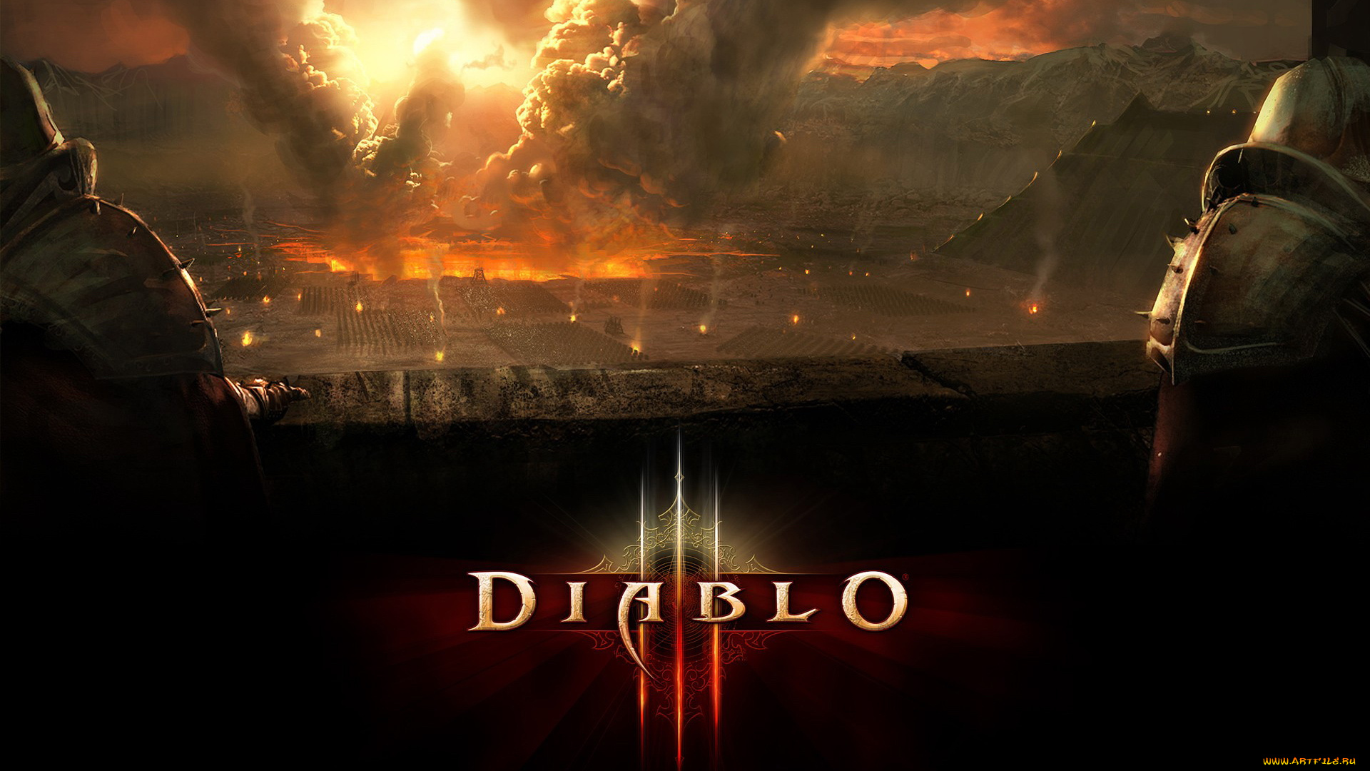 видео, игры, diablo, iii, облака, лучи