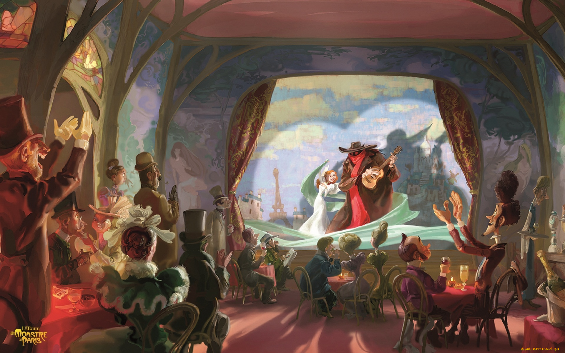 мультфильмы, un, monstre, paris, монстр, в, париже