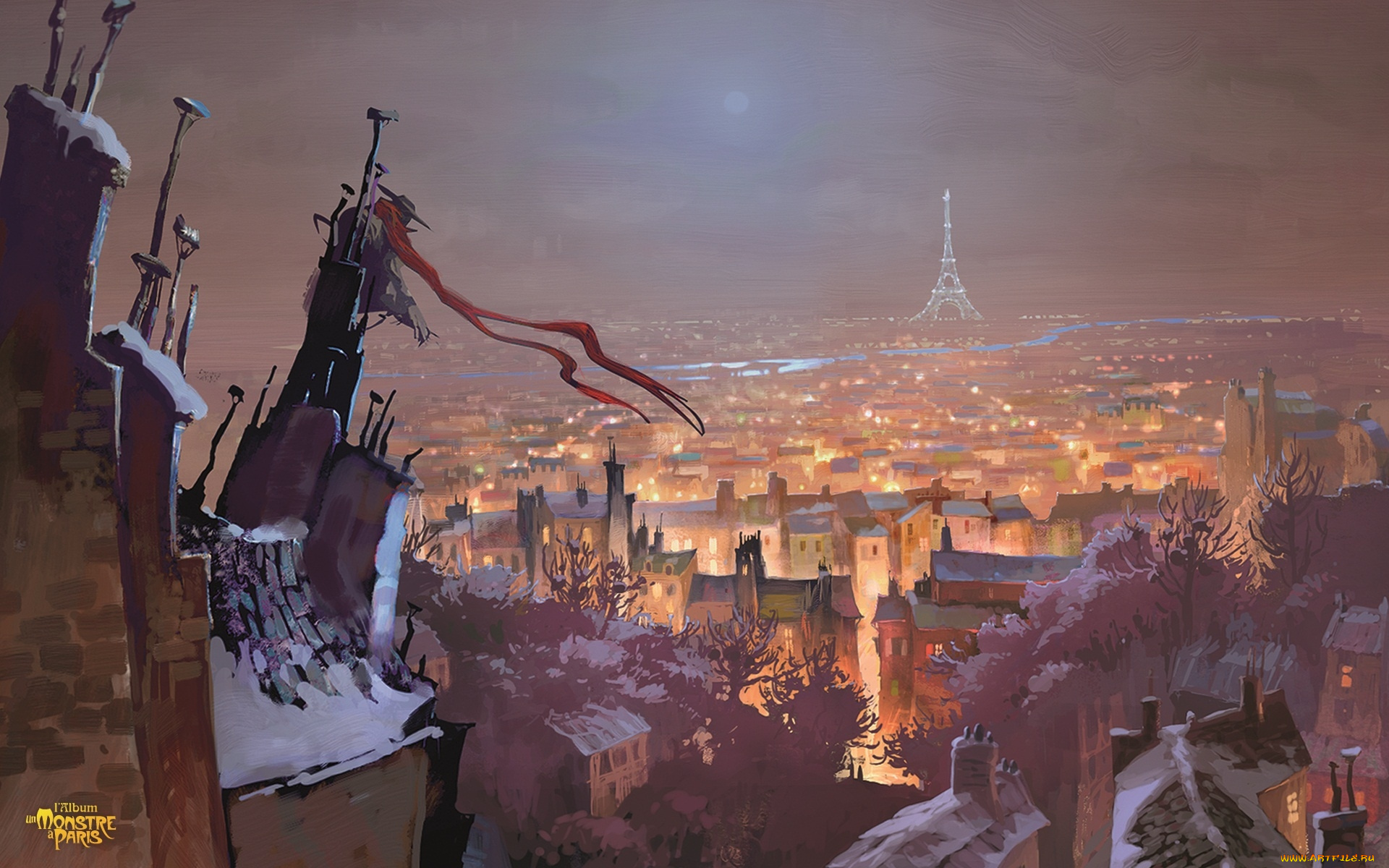 мультфильмы, un, monstre, paris, монстр, в, париже