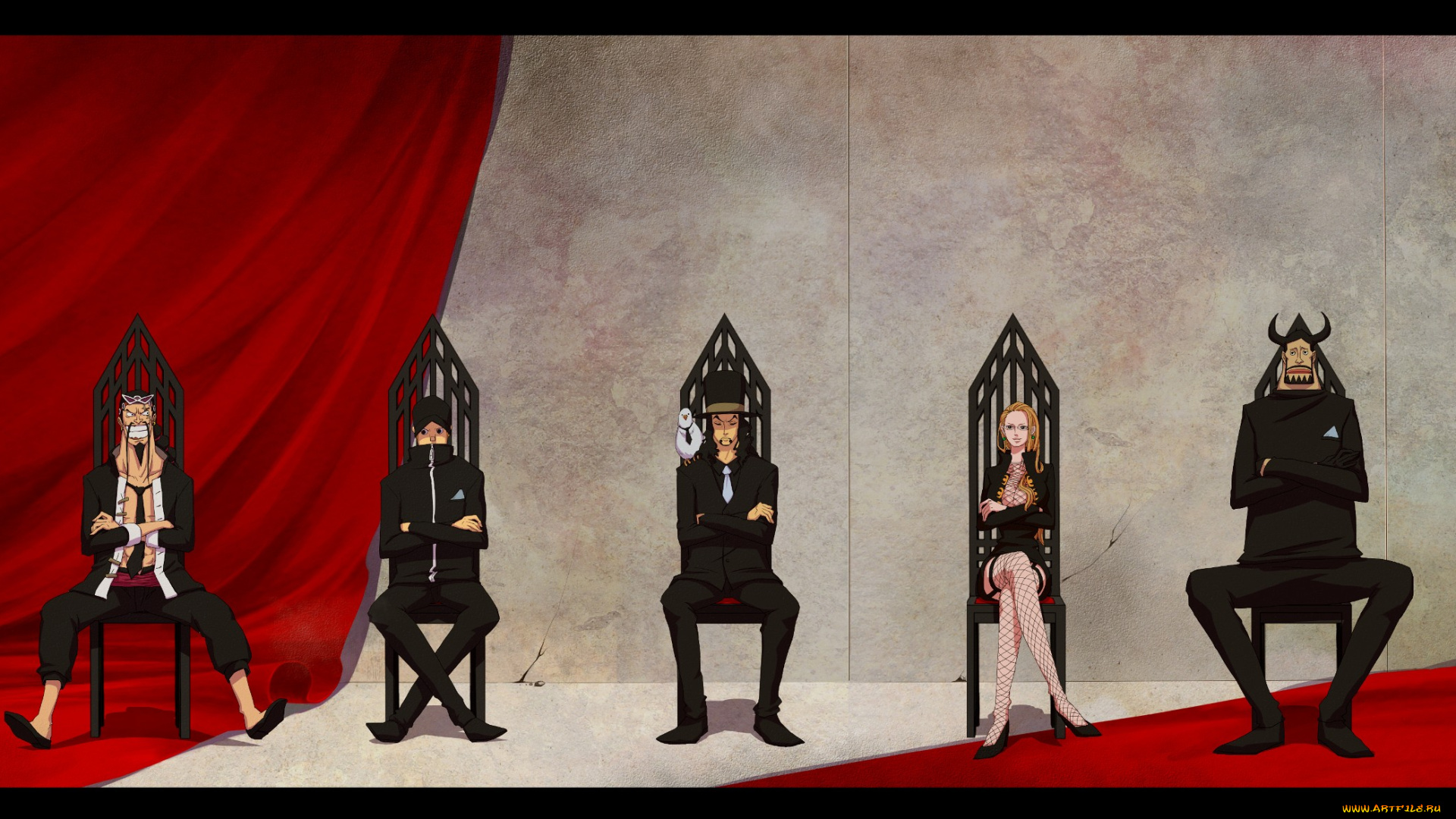 аниме, one, piece, kaku, rob, lucci, cp9, fukurou, jyabura, kumadori, kalifa, bruno