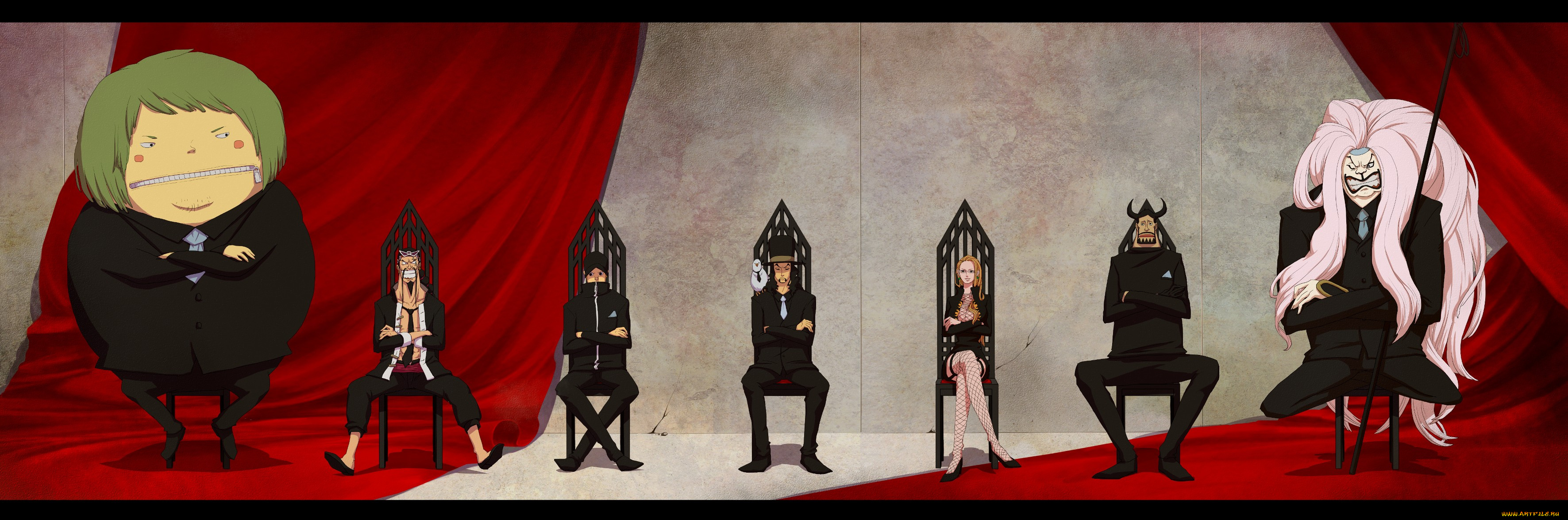 аниме, one, piece, kaku, rob, lucci, cp9, fukurou, jyabura, kumadori, kalifa, bruno