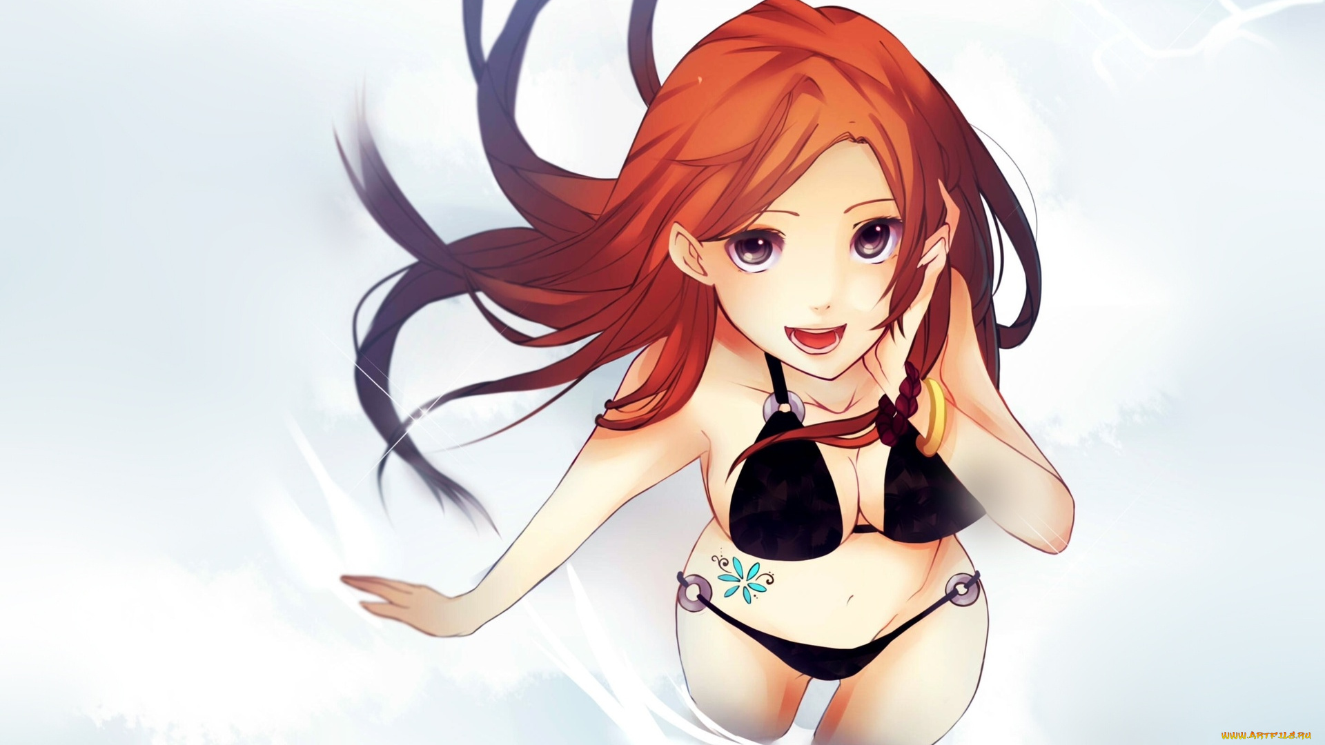 аниме, bleach, девушка, рыжая