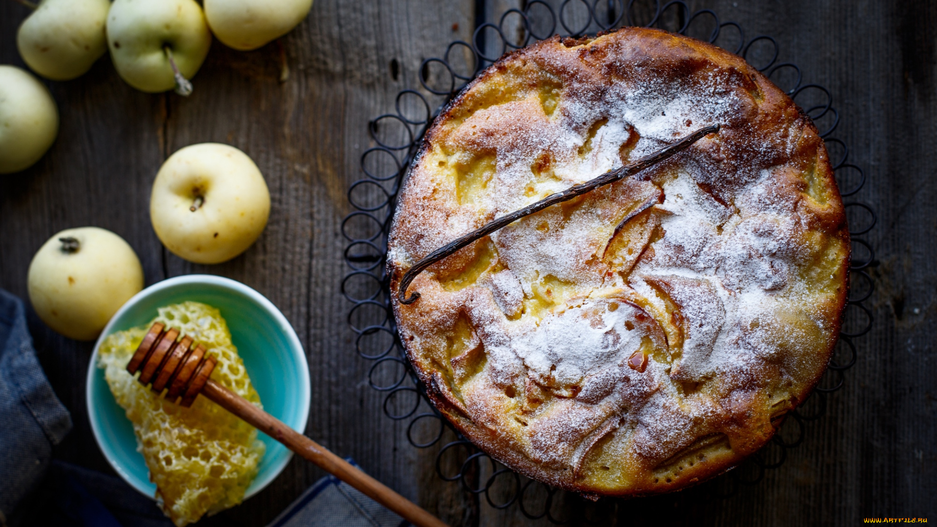 еда, пироги, яблоки, яблочный, пирог