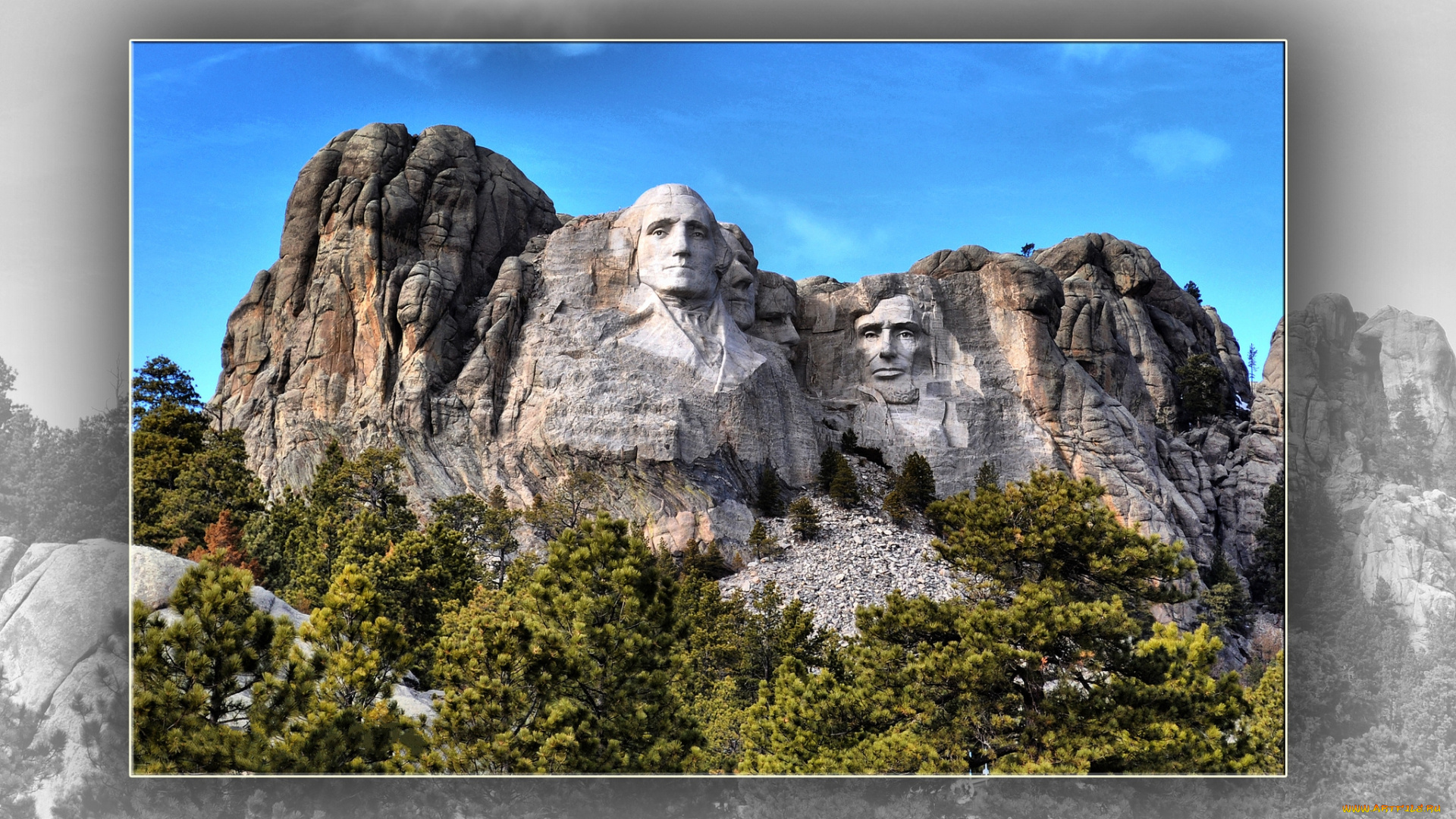 mount, rushmore, природа, горы, сша, изваяния, президенты, лес, скалы
