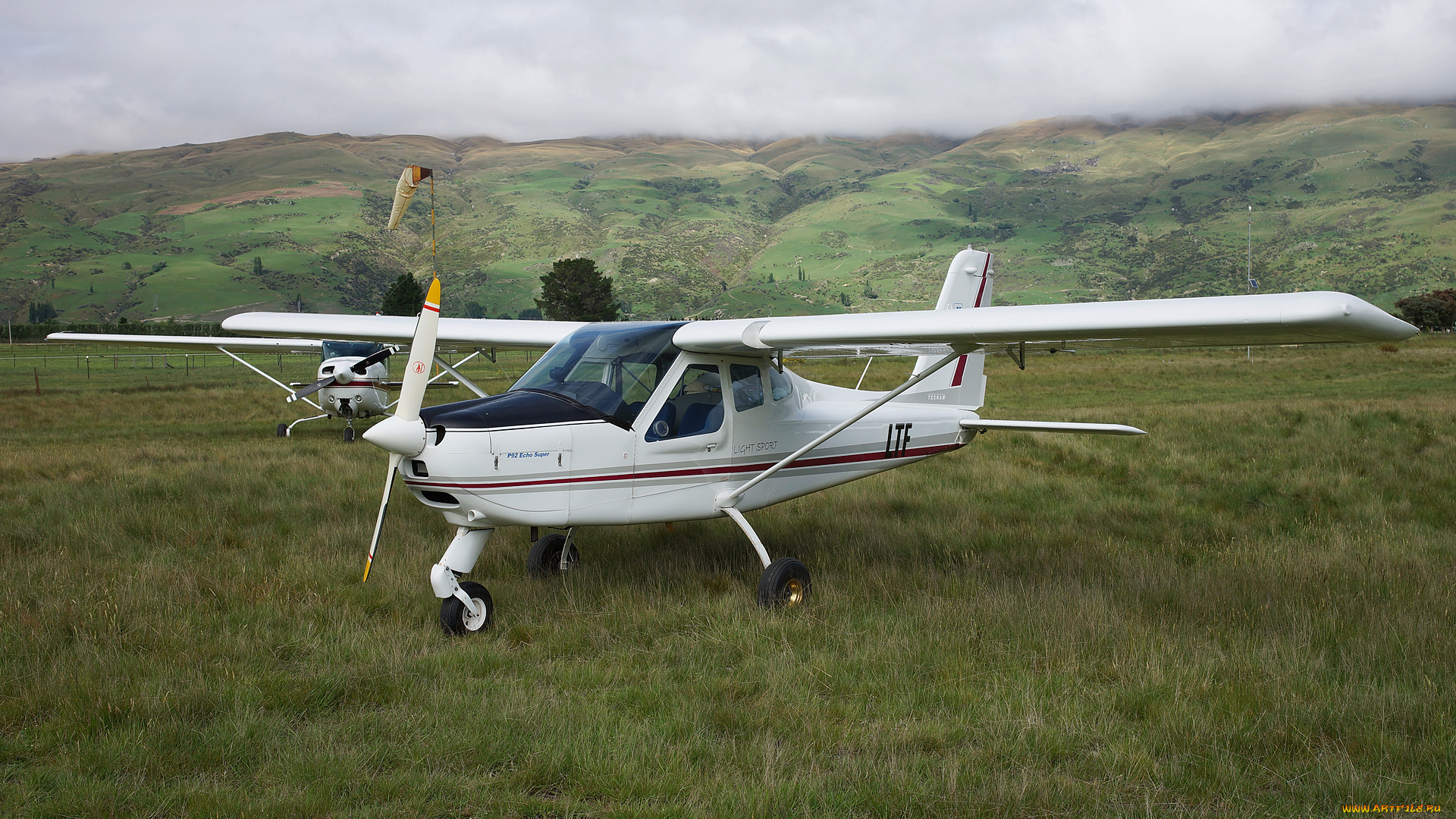 tecnam, p92, echo, super, light, авиация, лёгкие, и, одномоторные, самолёты, самолет, одномоторный, легкий, трава, поле