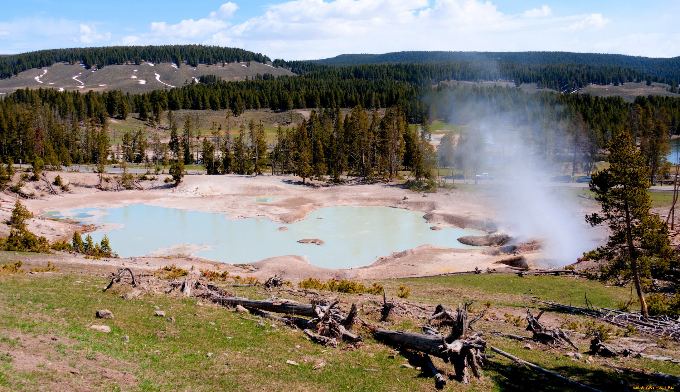 yellowstone, national, park, , wyoming, природа, стихия, yellowstone, park, wyoming, озеро, лес, гейзер
