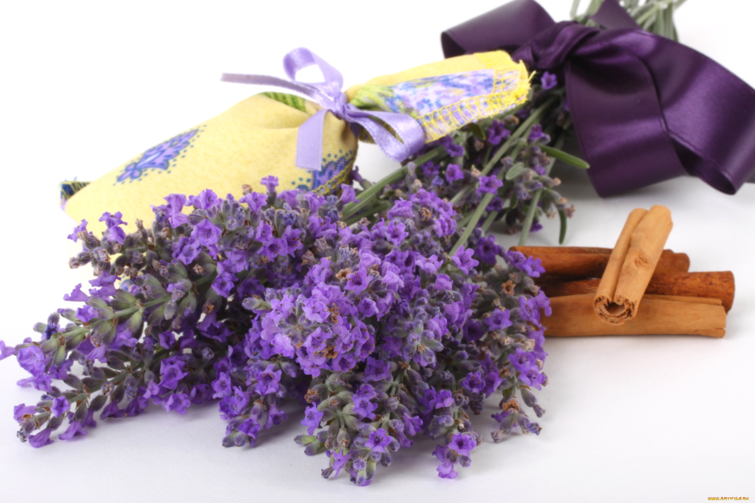 цветы, лаванда, фиолетовый, корица