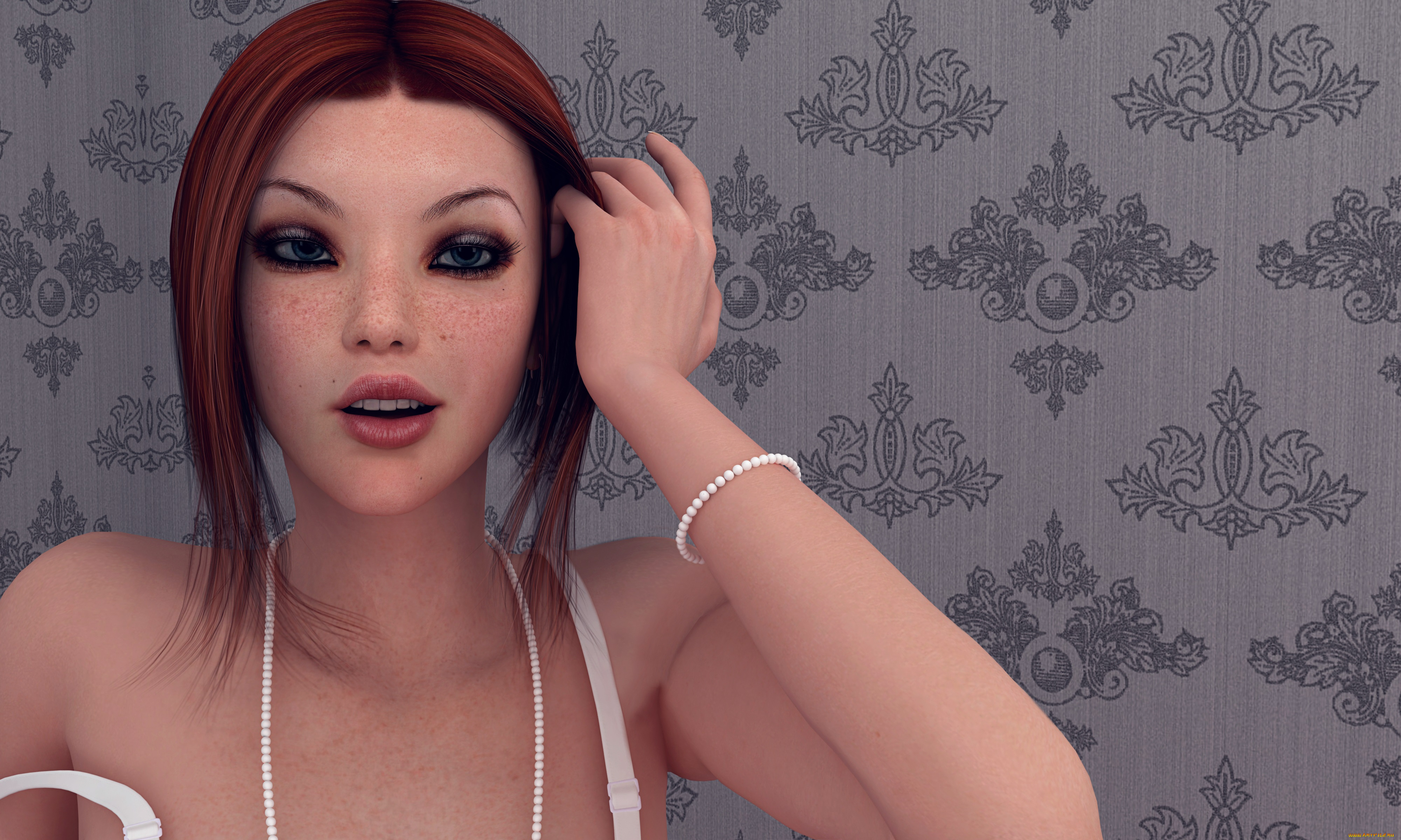 3д, графика, portraits, , портрет, девушка, взгляд