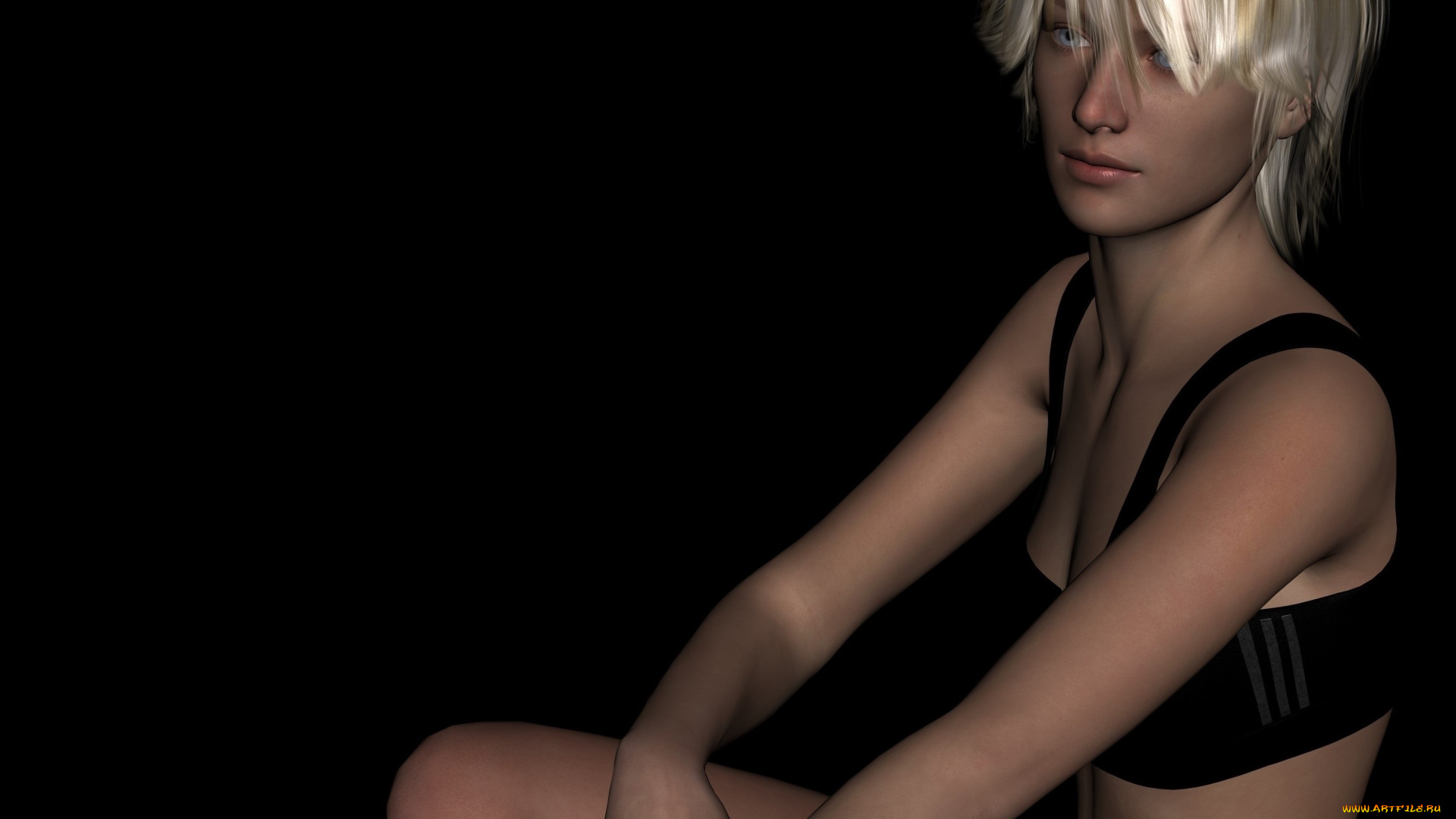 3д, графика, люди, , people, блондинка, фон, взгляд, девушка