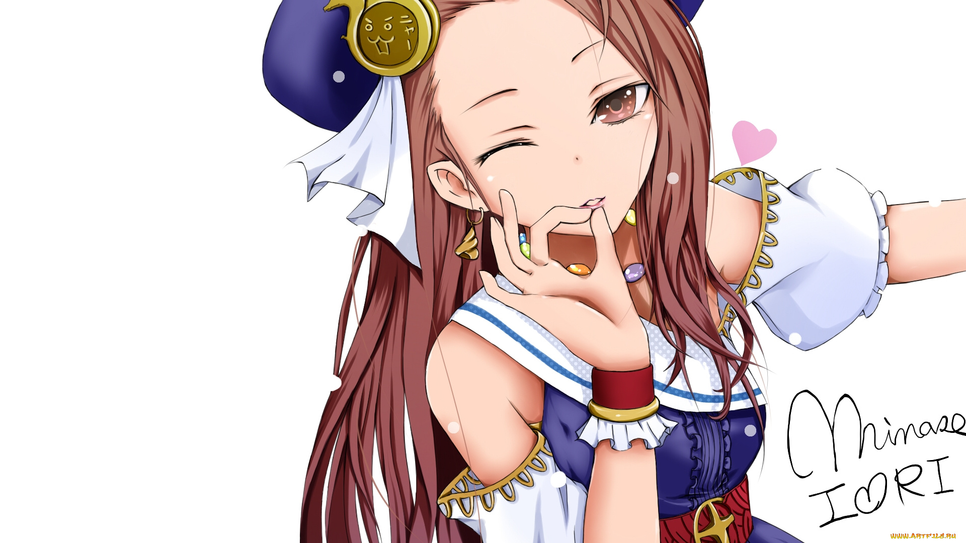 аниме, idolm@ster, idolmaster, minase, iori, арт, девушка, шатенка, взгляд