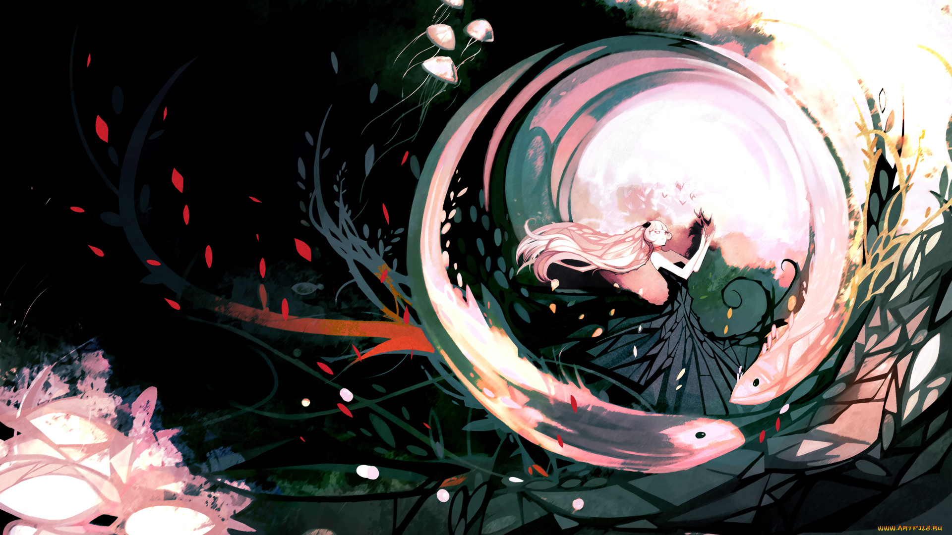 аниме, магия, , колдовство, , halloween, абстракция, девушка