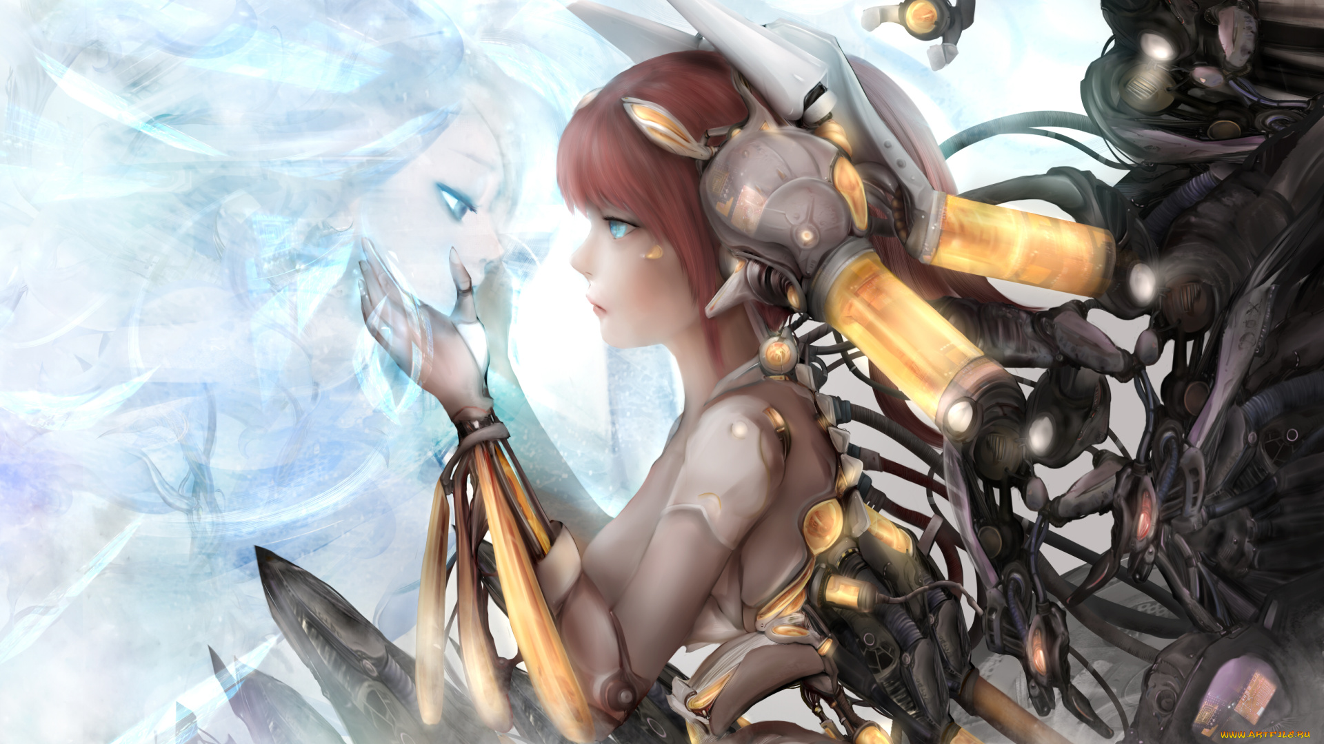 аниме, оружие, , техника, , технологии, фантастика, девушка, арт, zhang, xiao, bo, киборг