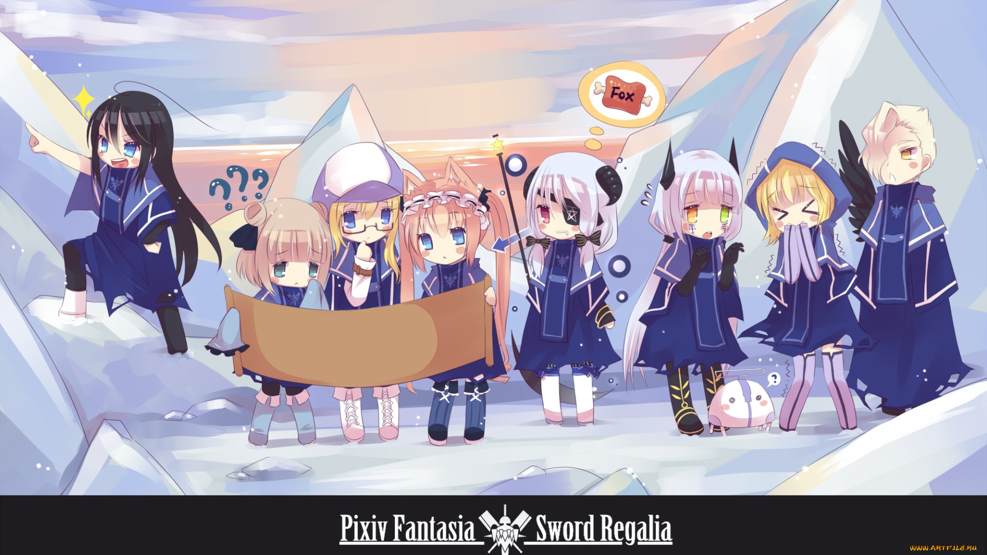 аниме, pixiv, fantasia, mvv, pixiv, fantasia, арт, чиби