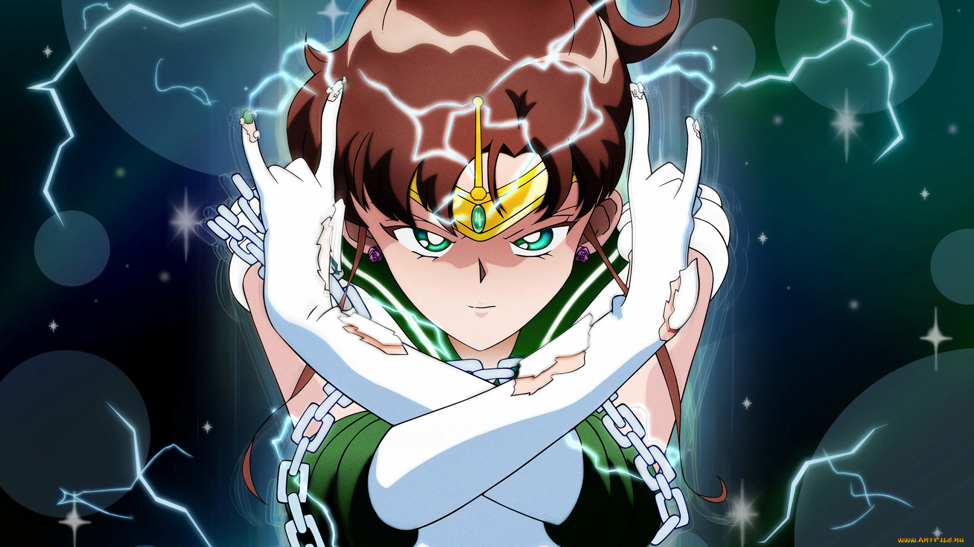 аниме, sailor, moon, гром, молния, воин, девушка, sailor, jupiter