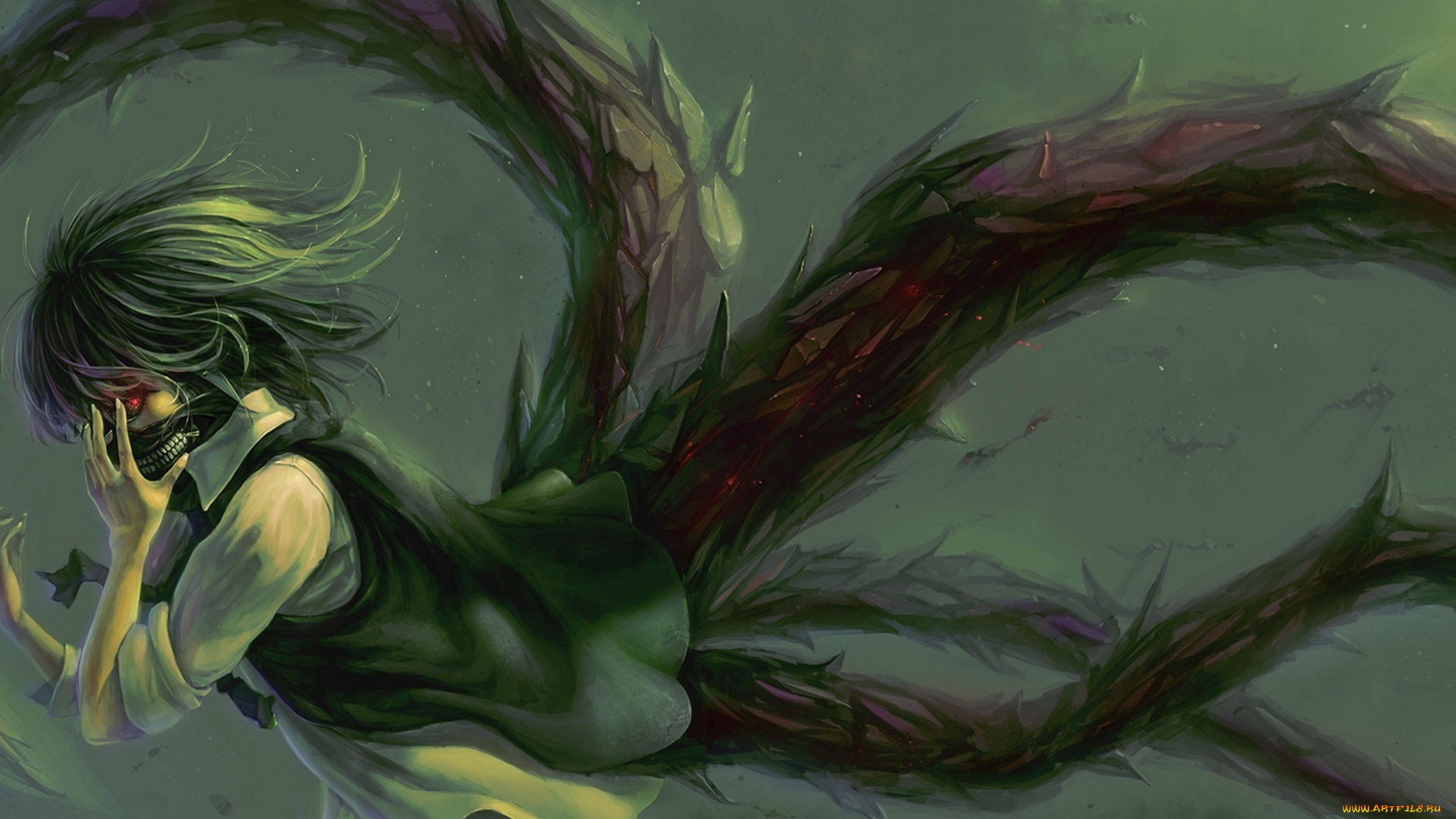 аниме, tokyo, ghoul, арт, kaneki, ken, tokyo, ghoul, монстр, narrow, токийский, гуль, маска, парень