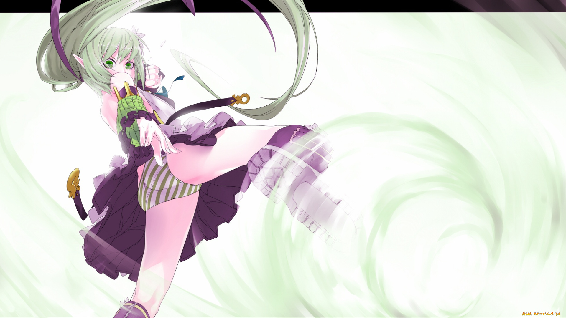 аниме, unknown, , другое, девушка, взгляд, движение