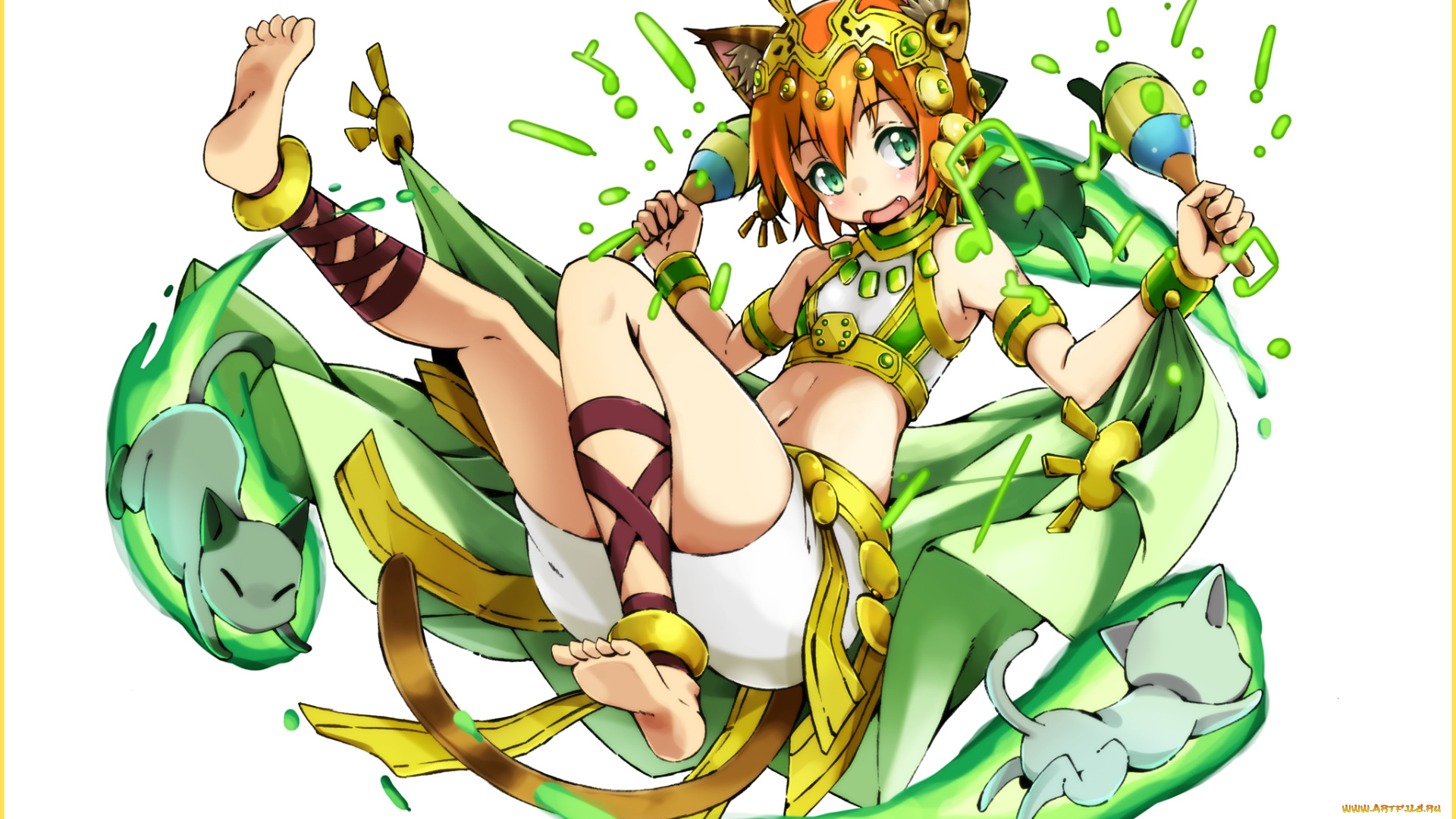 аниме, животные, , существа, hoshizora, rin, фон, девушка, арт, nanda, rone