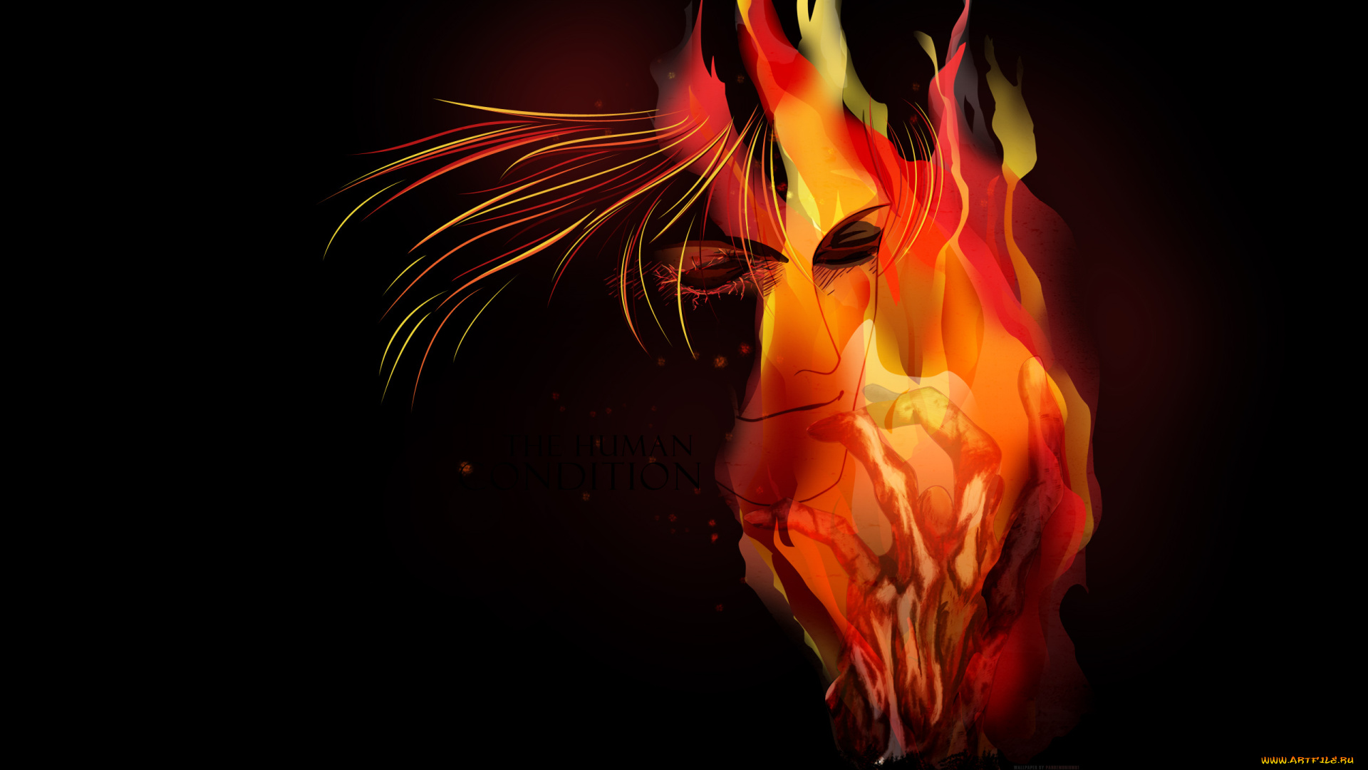 arrested, man, аниме, ангелы, , демоны, демон, парень, рука, огонь