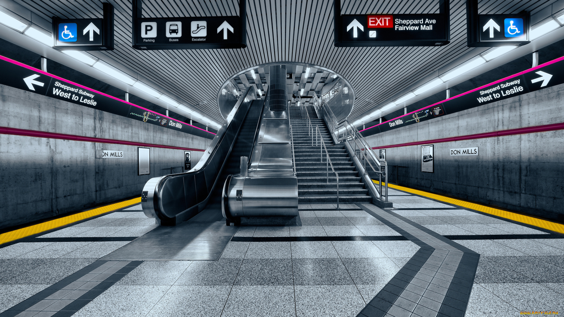 don, mills, subway, station, техника, метро, эскалатор, метрополитен
