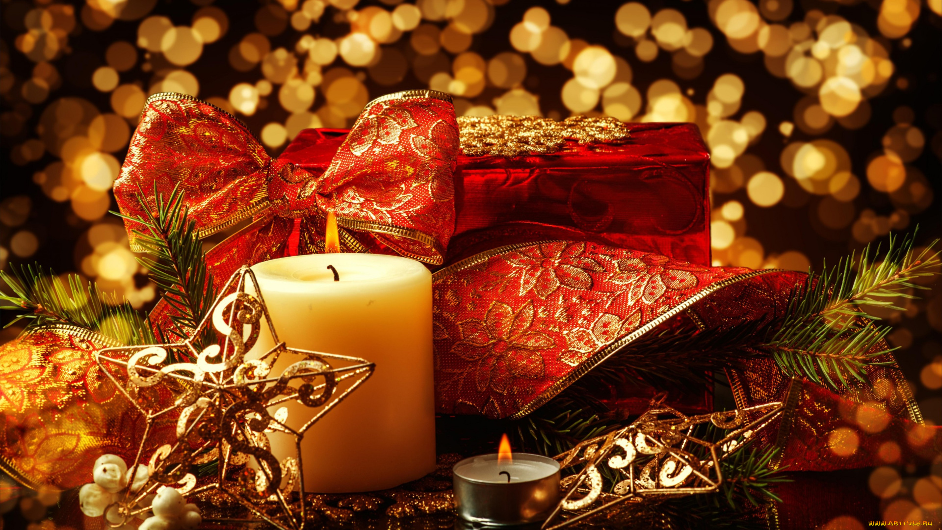 праздничные, новогодние, свечи, новый, год, рождество, christmas