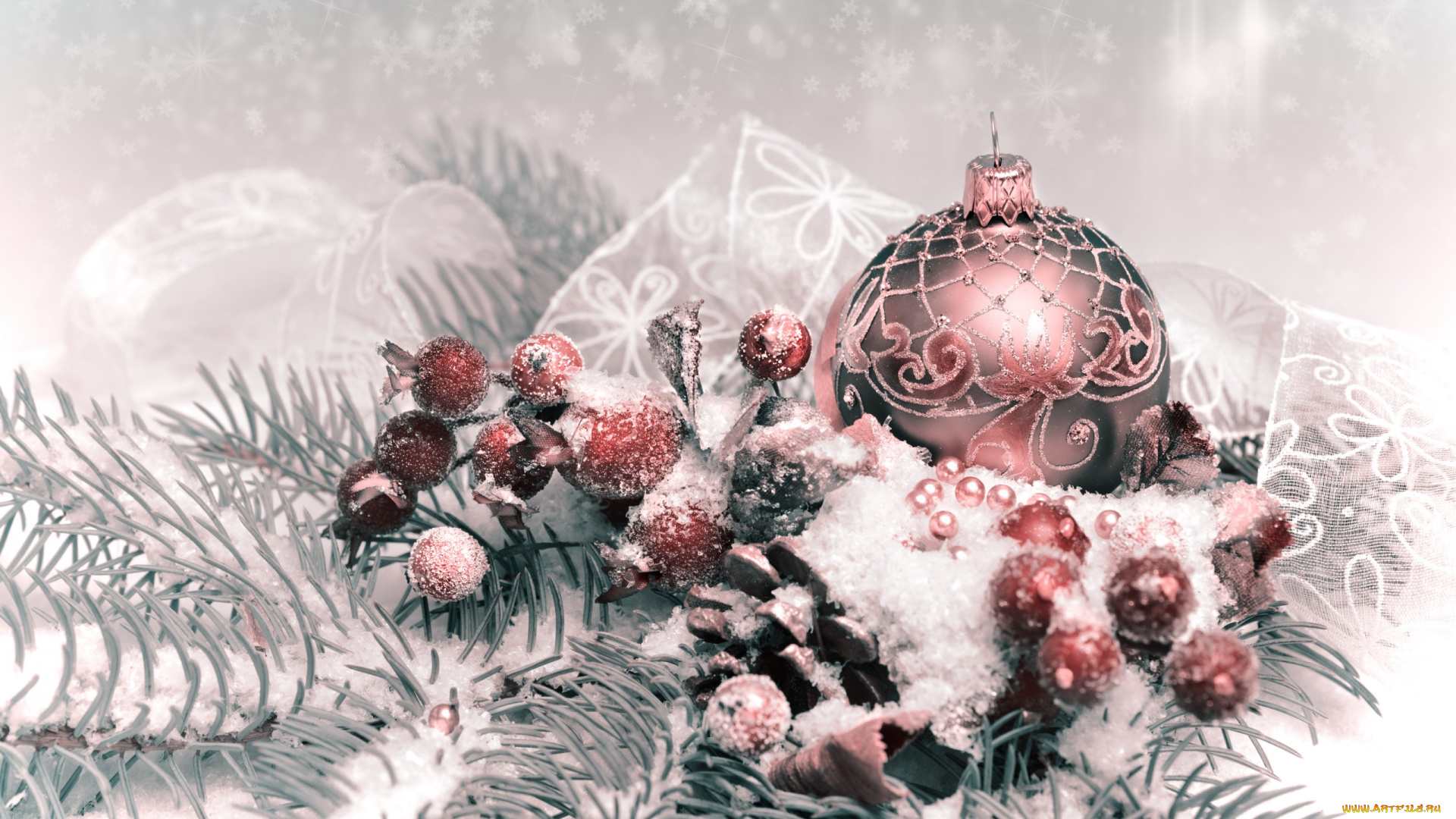 праздничные, шары, новый, год, рождество, christmas