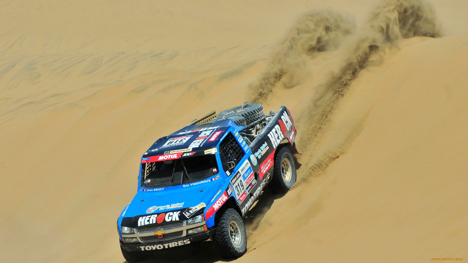 спорт, авторалли, синий, пустыня, песок, ралли, rally, dakar, дакар, шевроле, chevrolet