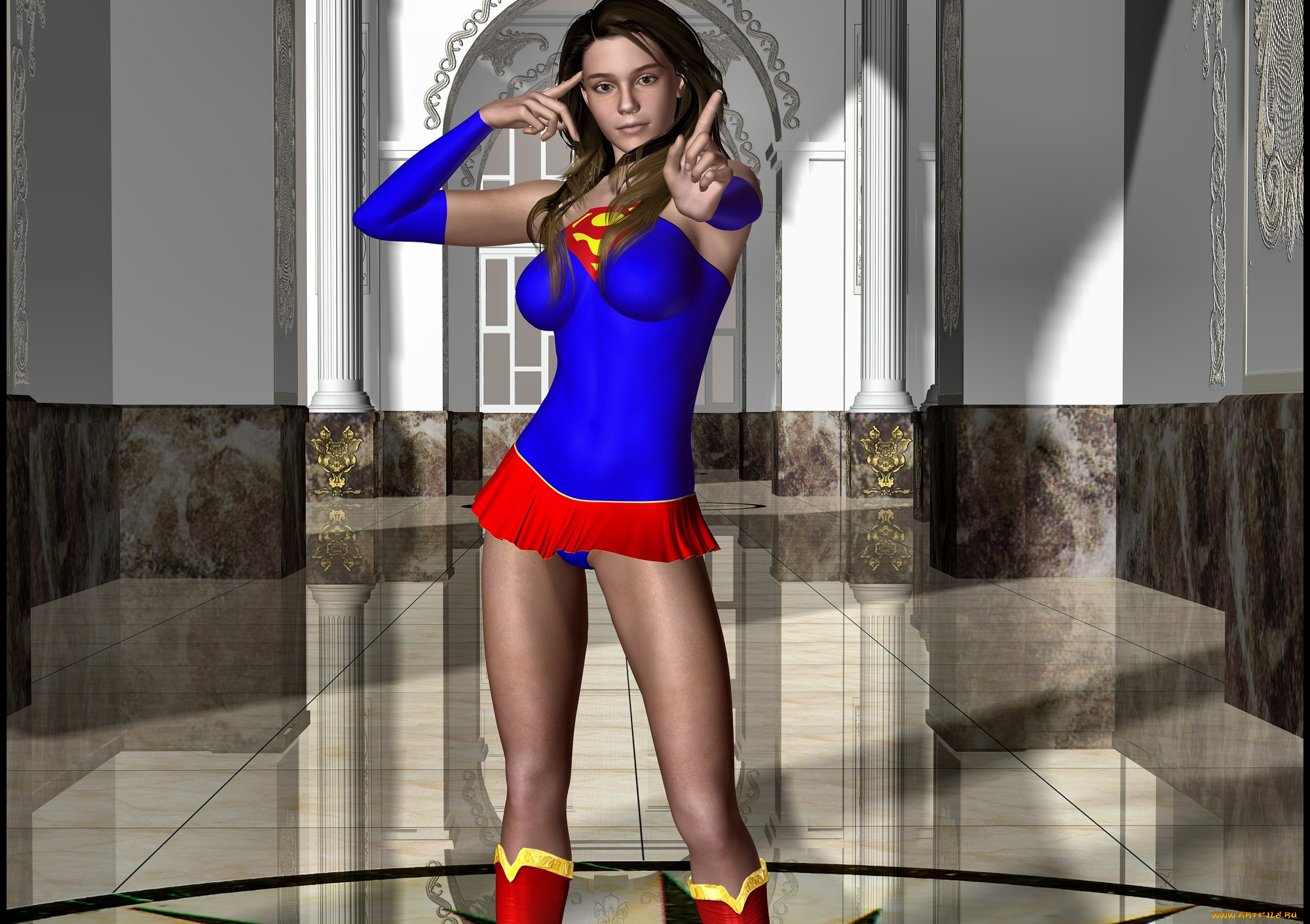 lordsnot, 3д, графика, фантазия, , fantasy, девушка, взгляд, фон, супермен