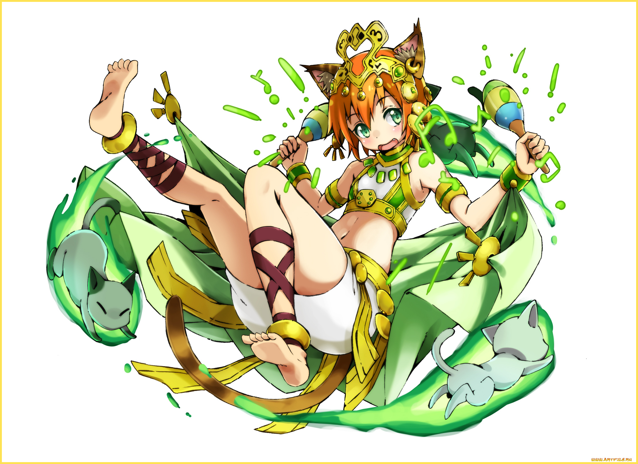 аниме, животные, , существа, hoshizora, rin, фон, девушка, арт, nanda, rone