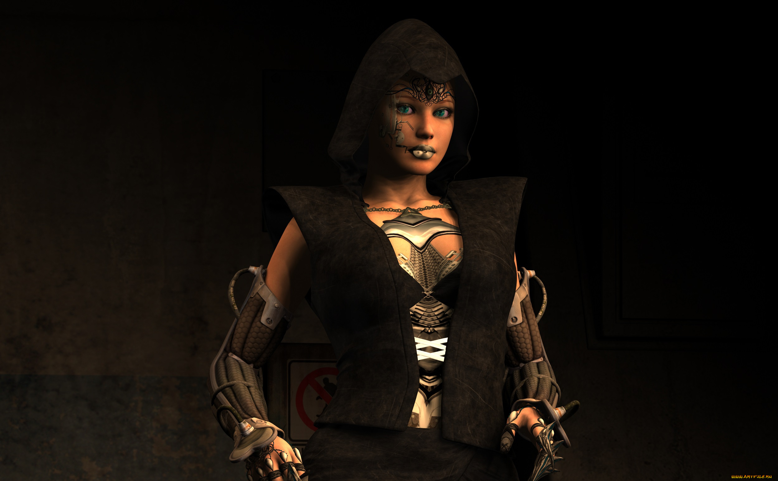 3д, графика, амазонки, , amazon, девушка, взгляд, фон, когти