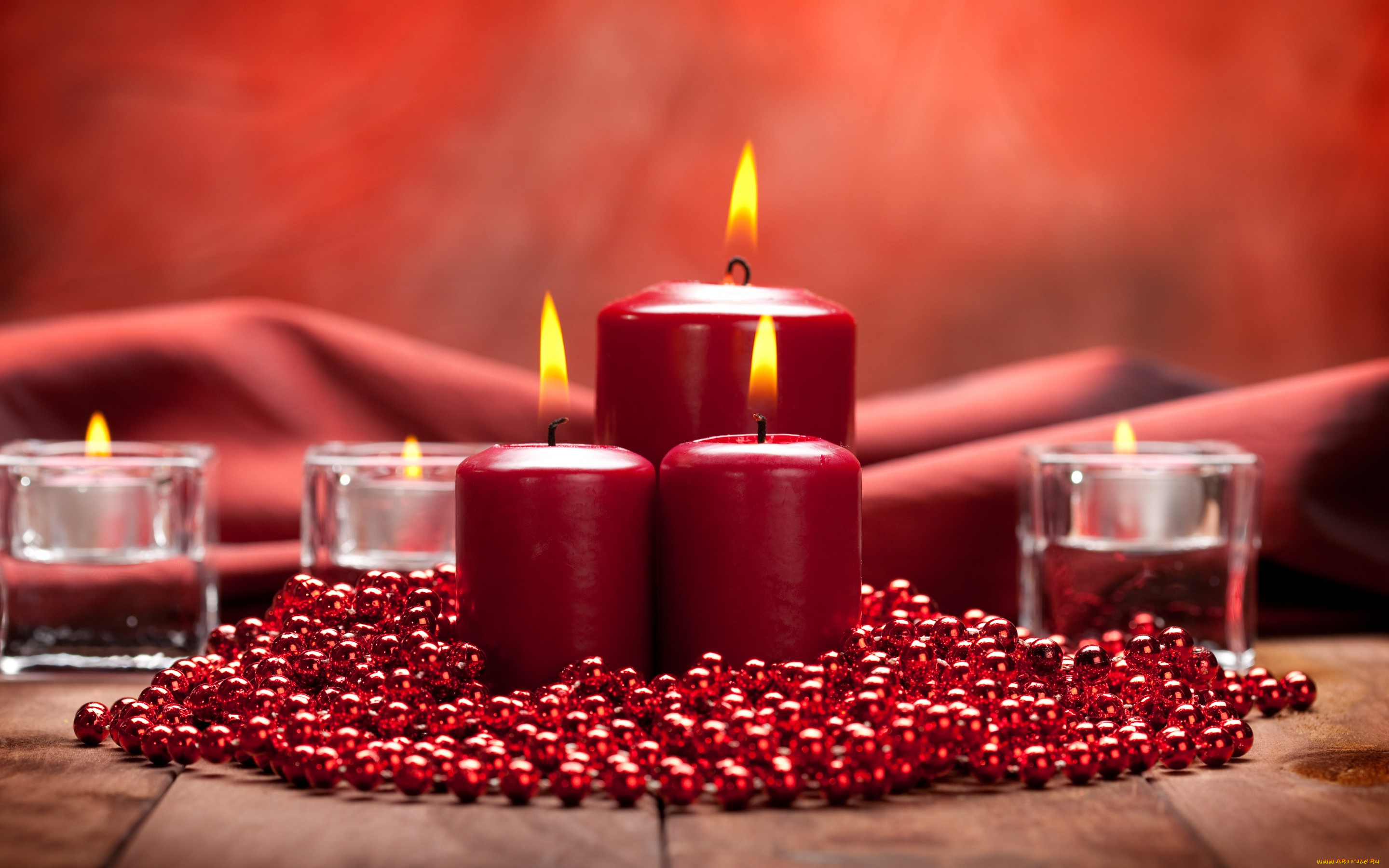 праздничные, новогодние, свечи, новый, год, рождество, christmas