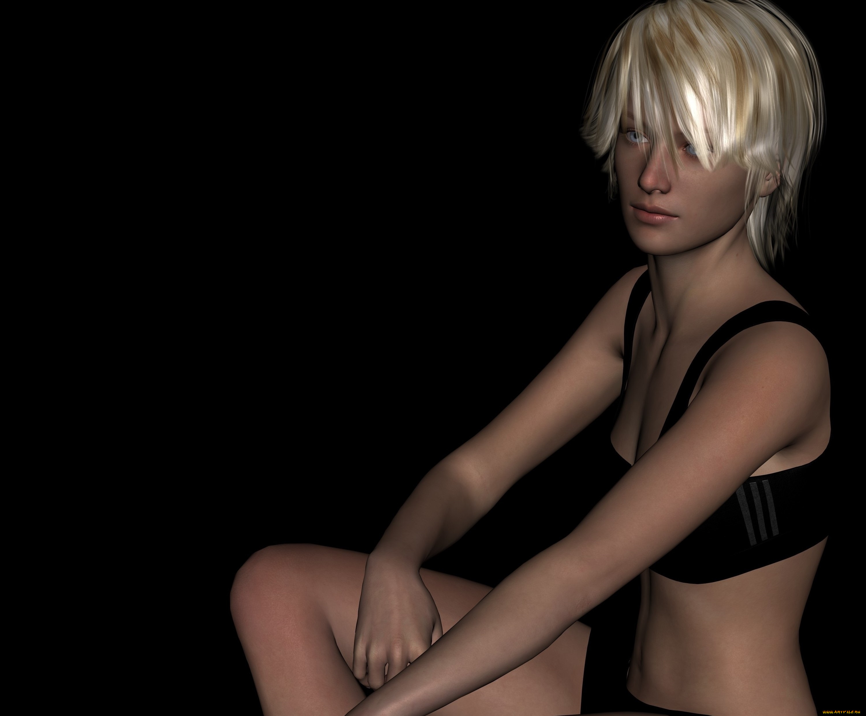 3д, графика, люди, , people, блондинка, фон, взгляд, девушка