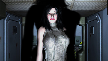 обоя 3д графика, люди , people, взгляд, фон, девушка