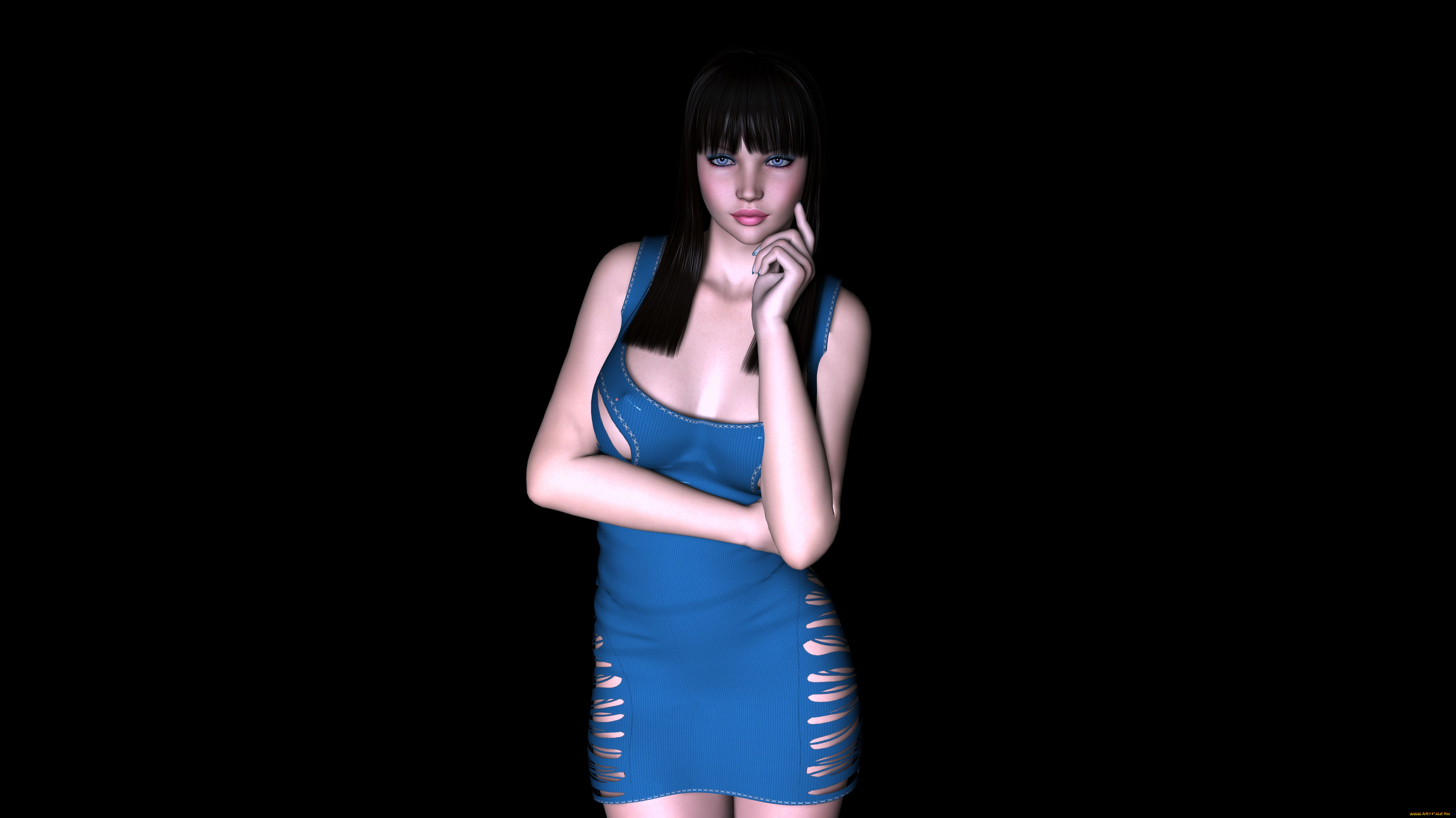 3д, графика, люди, , people, девушка, взгляд, фон