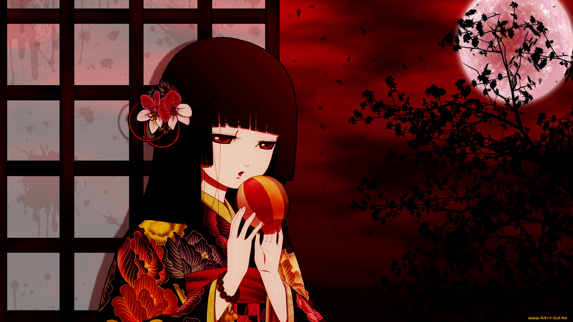 аниме, jigoku, shoujo, enma, ai, jigoku, shoujo