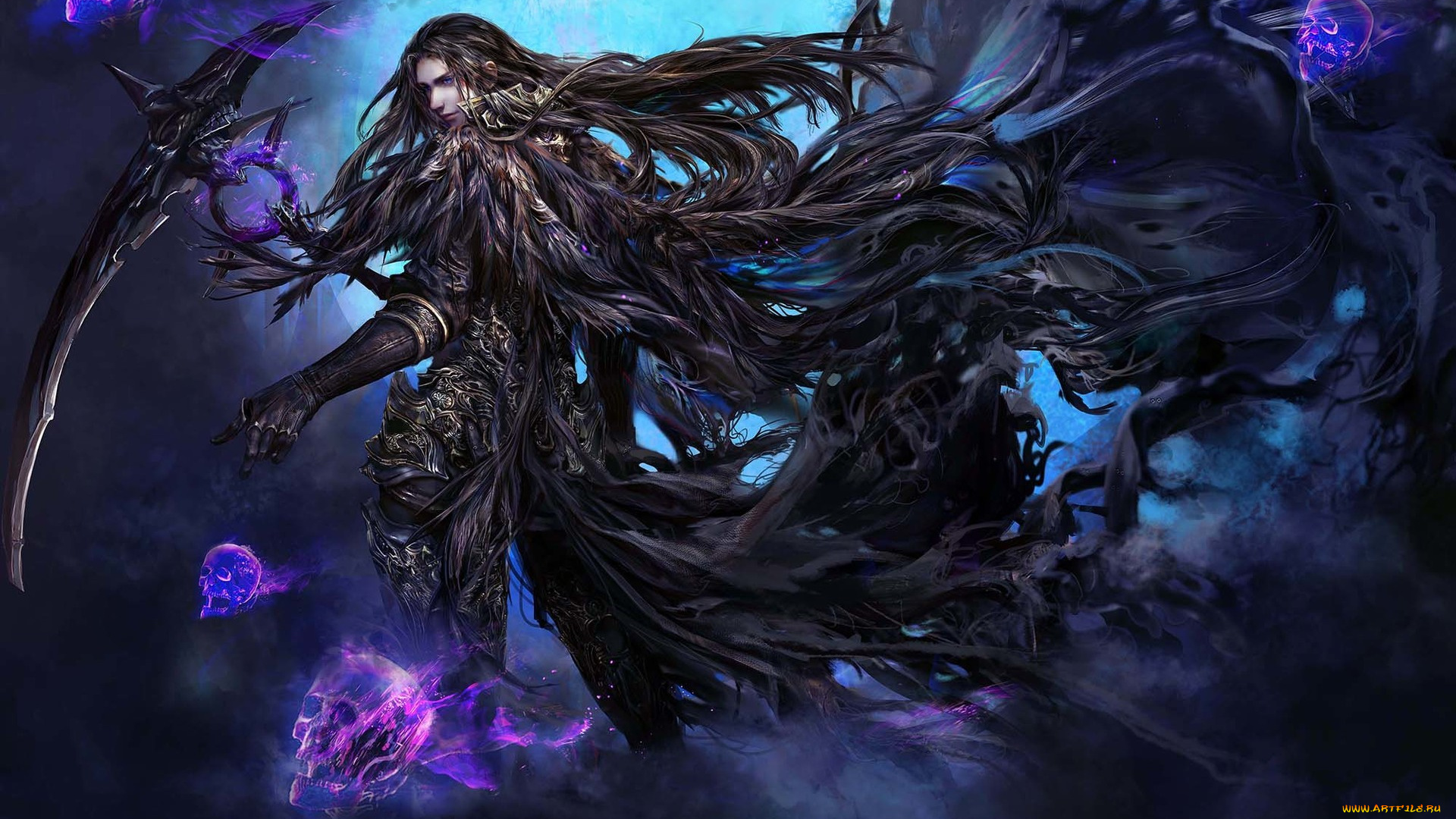 фэнтези, маги, , волшебники, черепа, души, парень, арт, фэнтази